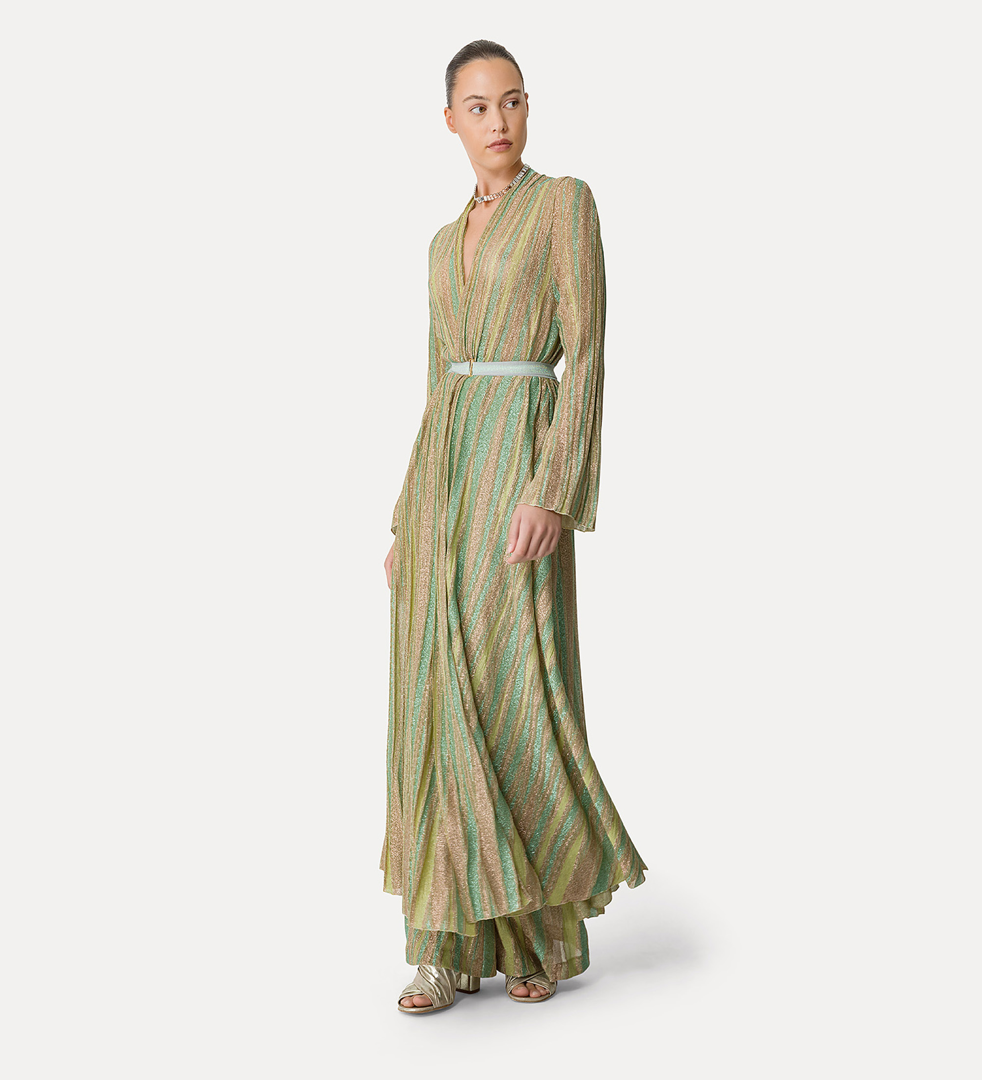 ワンピース forte forte lurex jersey jacquard belted crossed dress FORTE_FORTE Lurex Jersey Jacquard Belted Crossed Dress