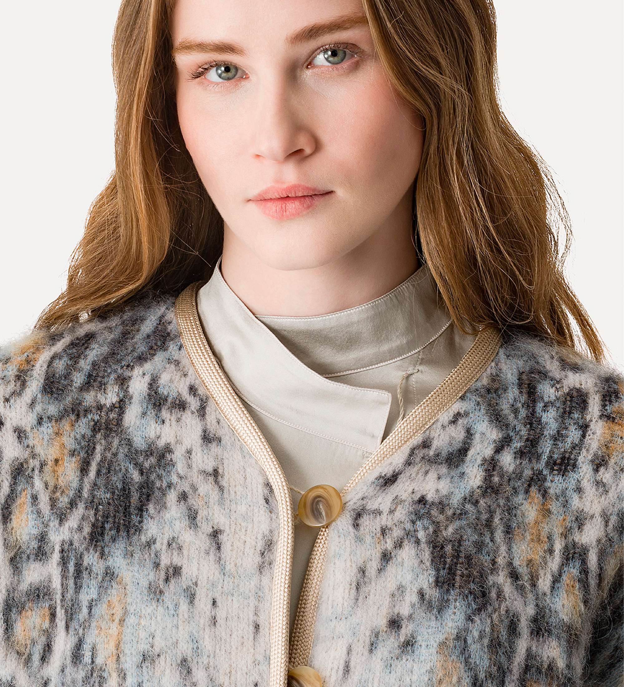 short coat in “plumes de python” alpaca notte | forte_forte