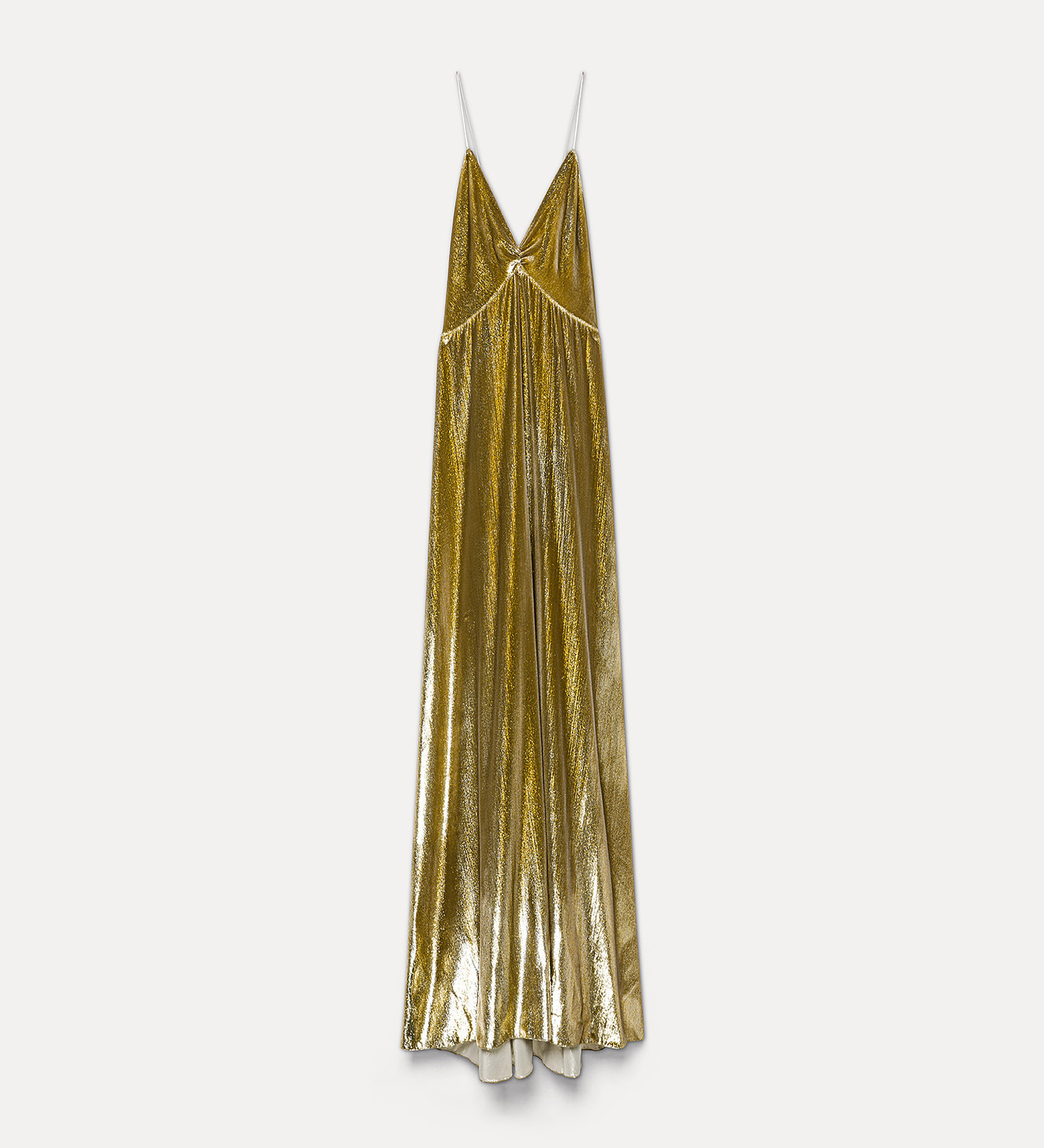 forte forte long dress in gold and silver lurex velvet