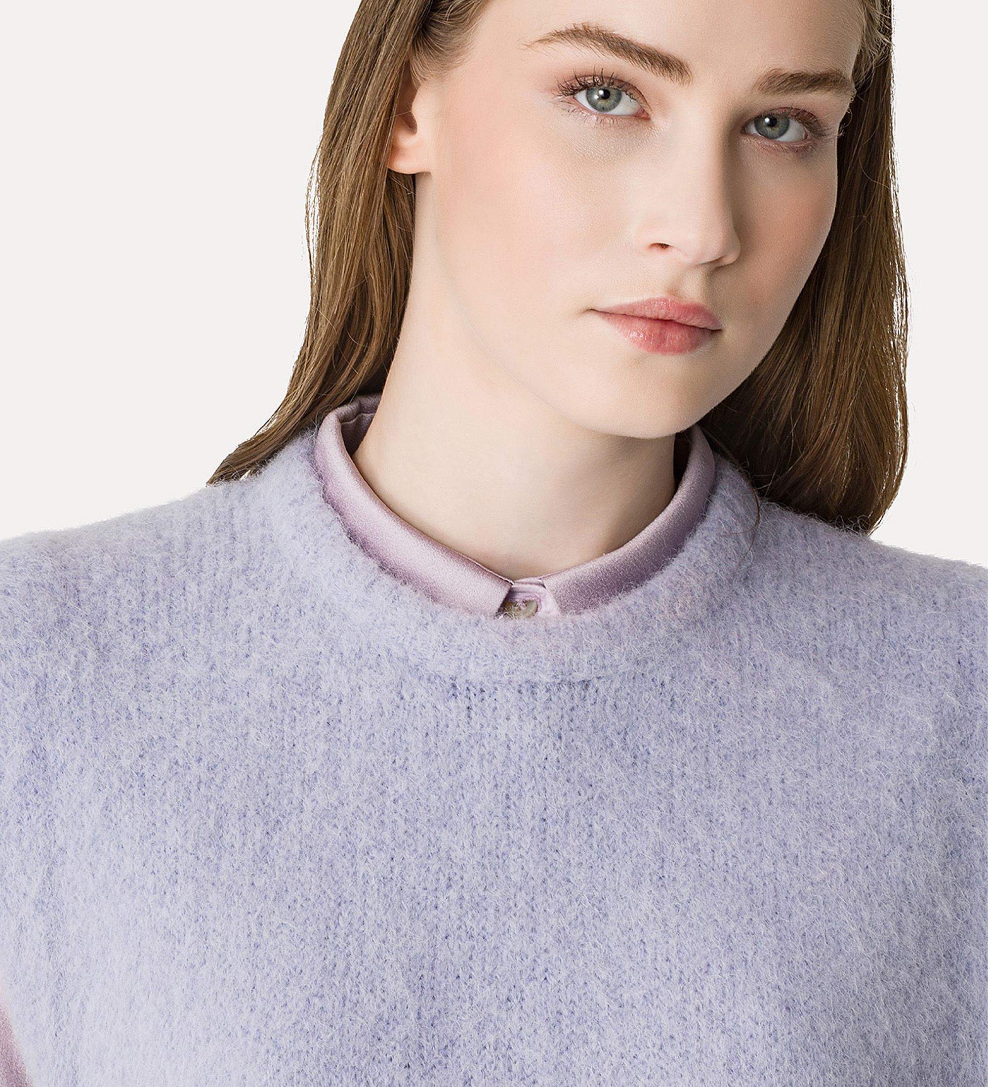 sleeveless oversized vest in baby suri alpaca wool lilla