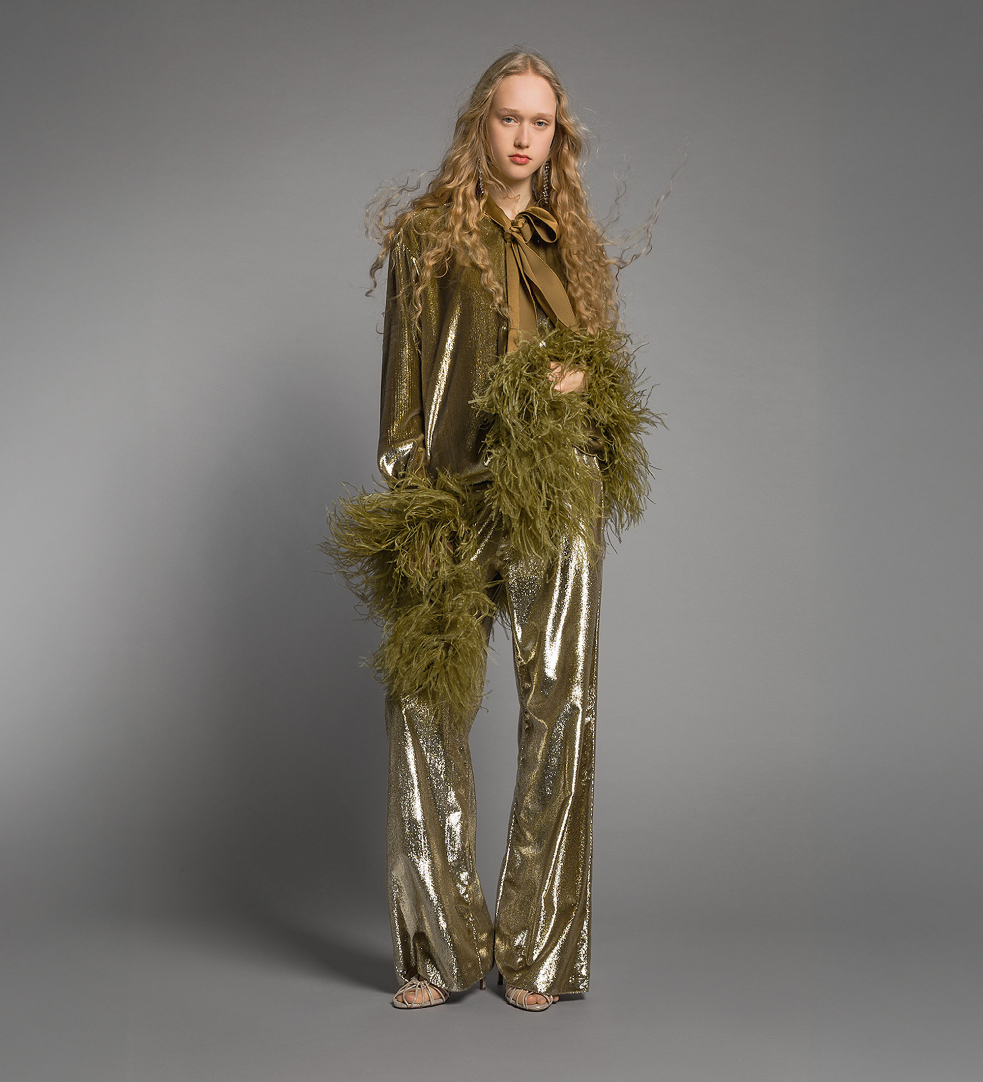 francesca's black and gold dress Fortuna One Shoulder Split Maxi Dress Black/Gold main image 1