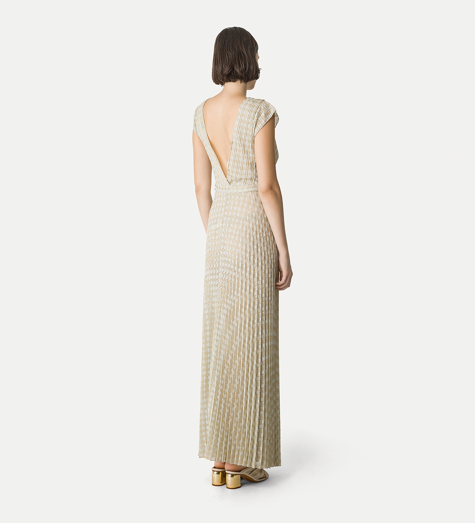open lace back dress Forte Forte Lurex Jacquard Jersey Long Cross Dress Cocktail main image 1
