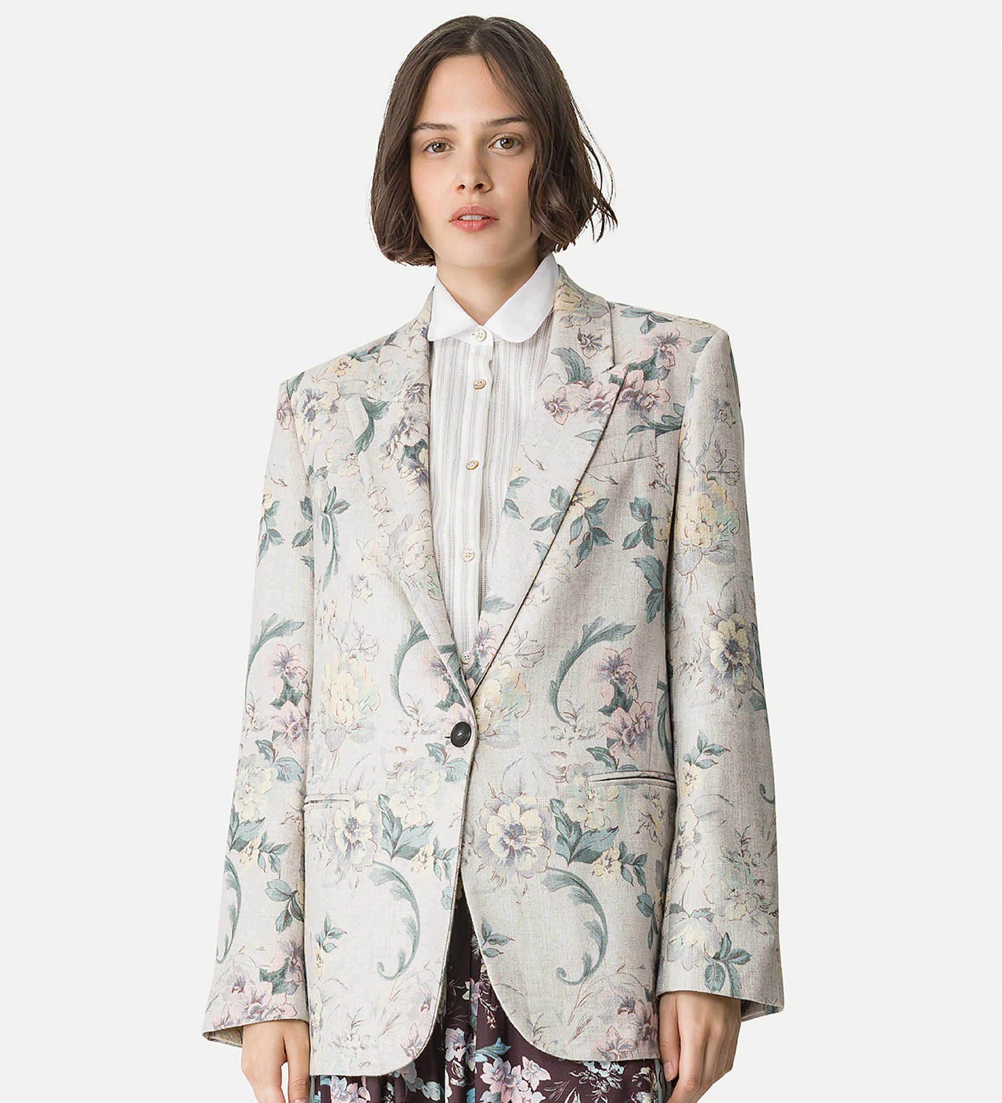 Blazer Donna Floerns Maniche 3/4, Con Tasche, Per Ufficio E Lavoro - Giacca Elegante