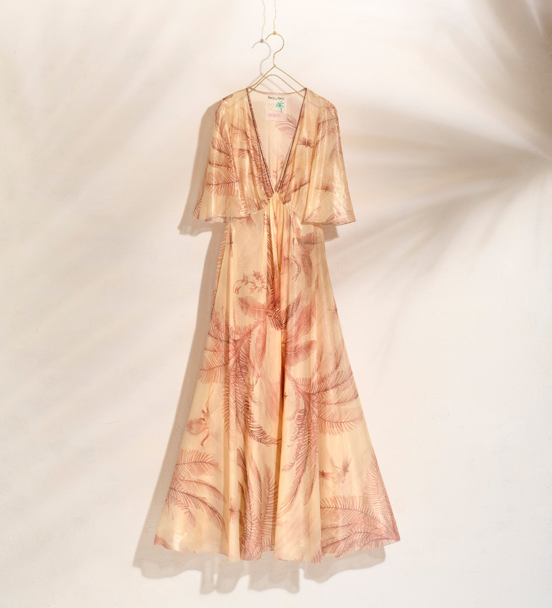 silk voile dress with “eden” lamè print pattern - forte_forte