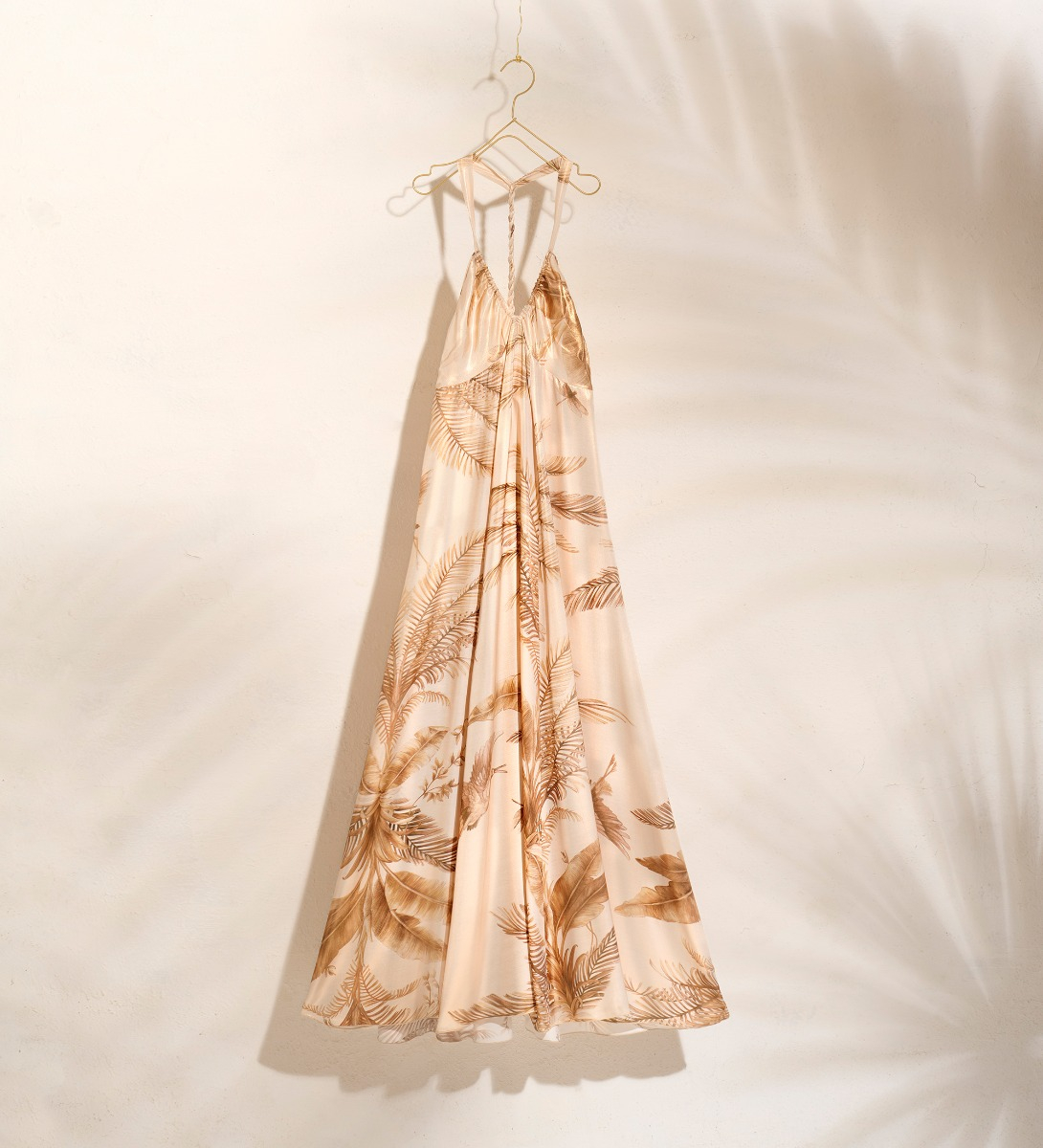 dress with spaghetti straps in “eden” lamè print pattern - forte_forte