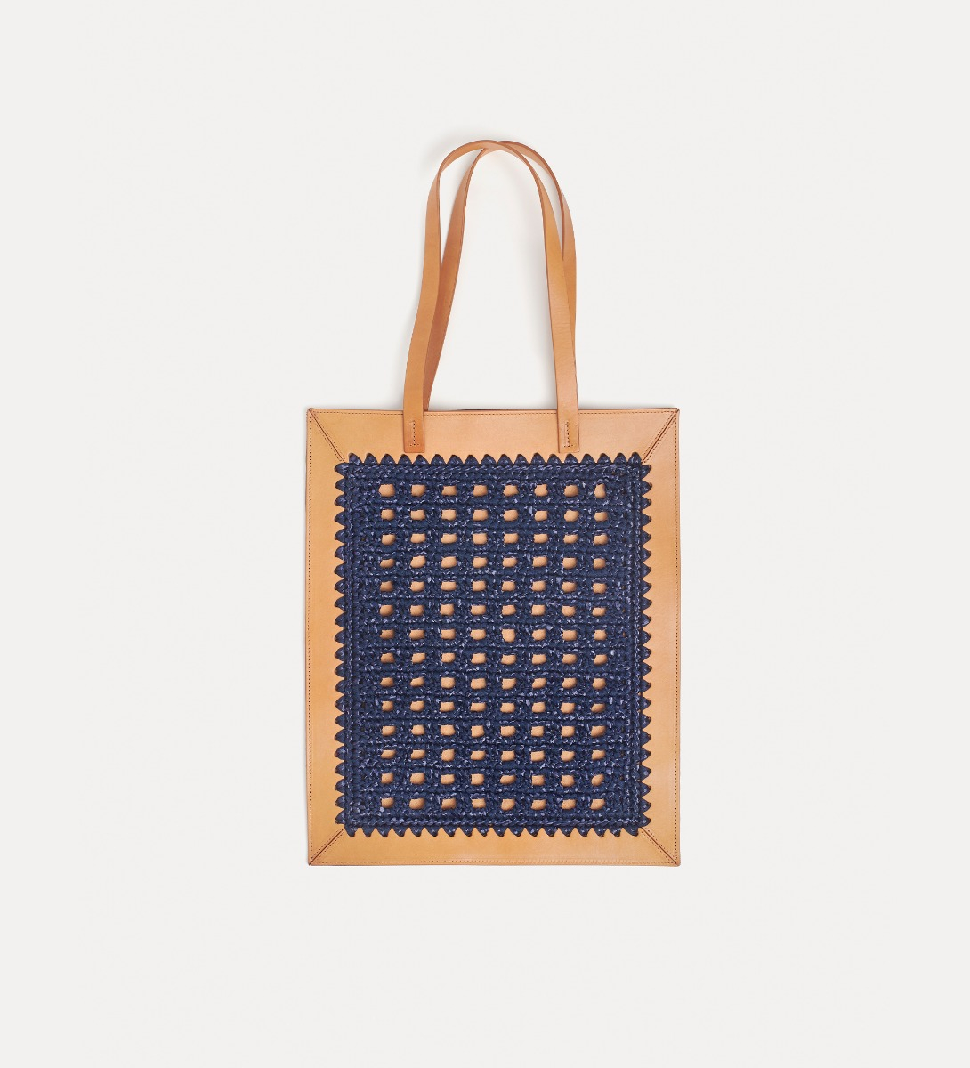 shopper in leather and crochetwork | forte_forte