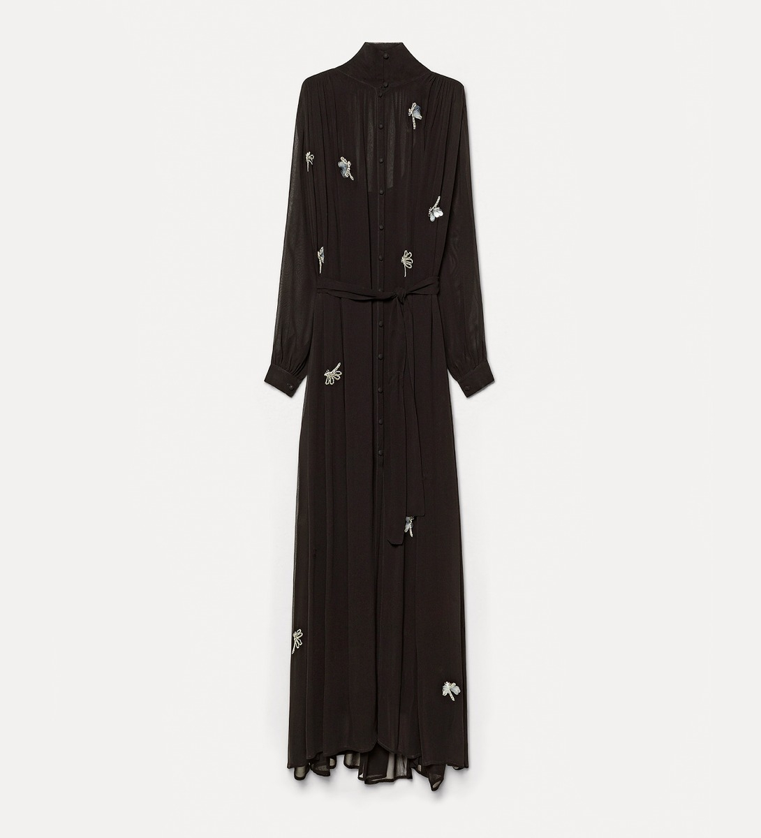 dress in georgette with “carrousel des sylphes” embroidery - forte_forte