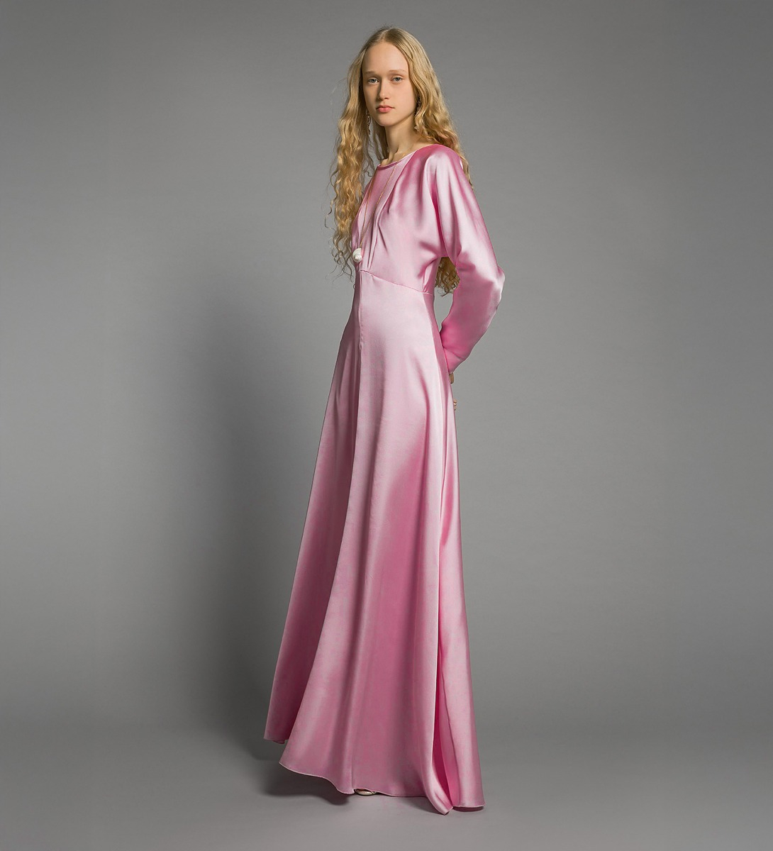long dress in envers satin - forte_forte