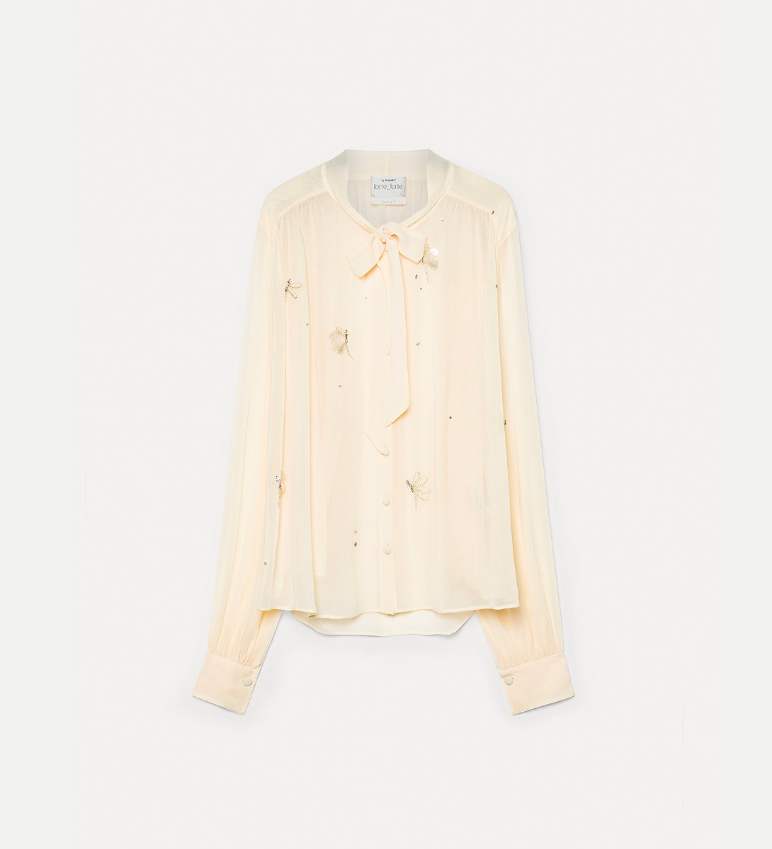 shirt in georgette with “carrousel des sylphes” embroidery - forte_forte