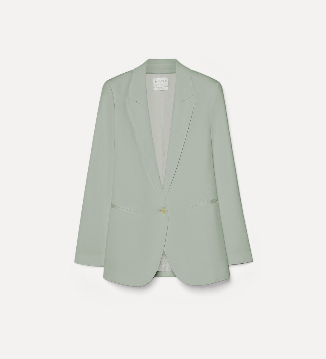 veste avec col à revers en pointe en envers satin brillant - forte_forte