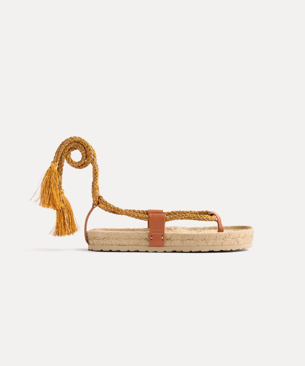 sandalo infradito con laccio in corda e lurex | forte_forte