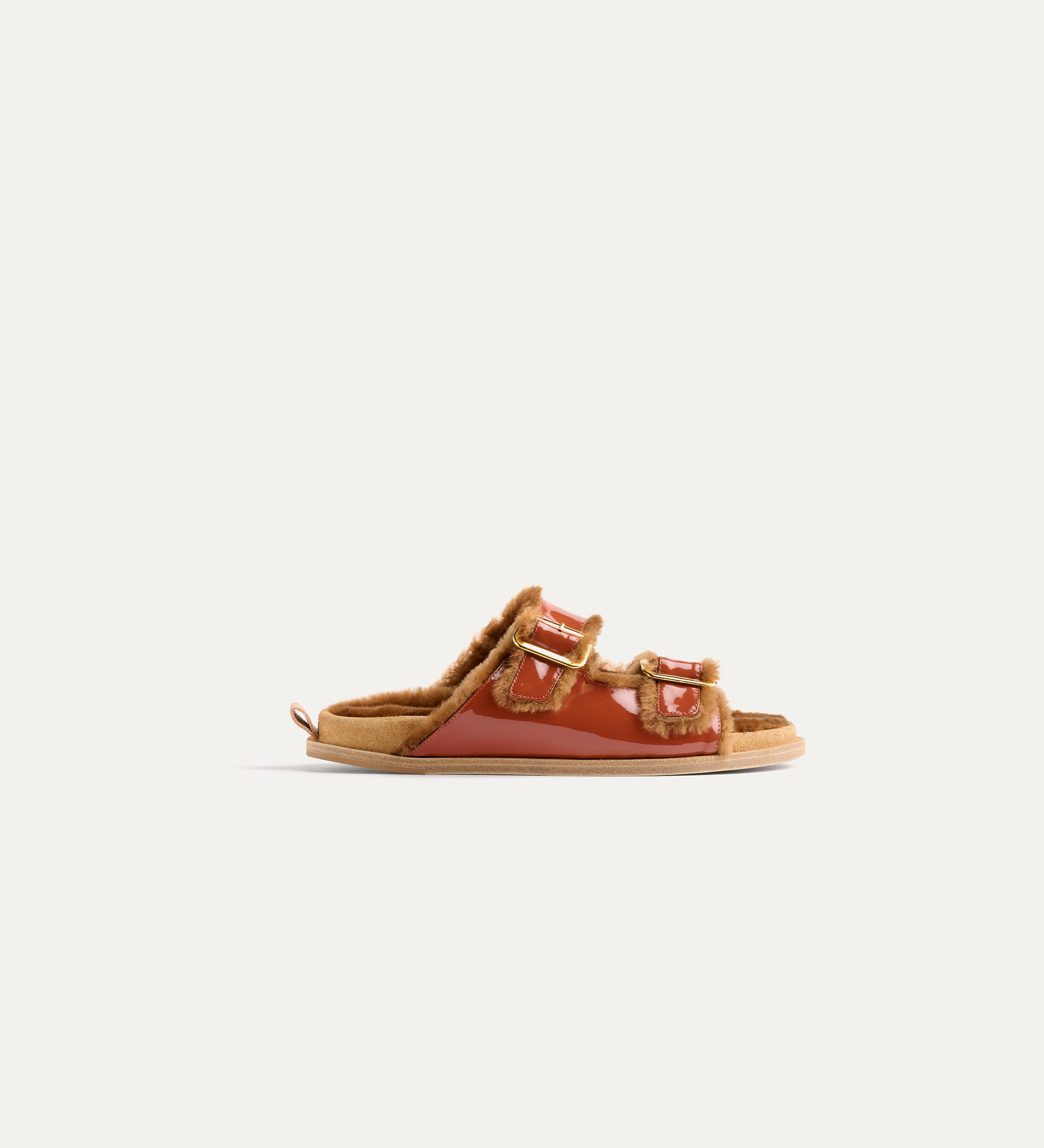 sandal with double buckle and shearling | forte_forte