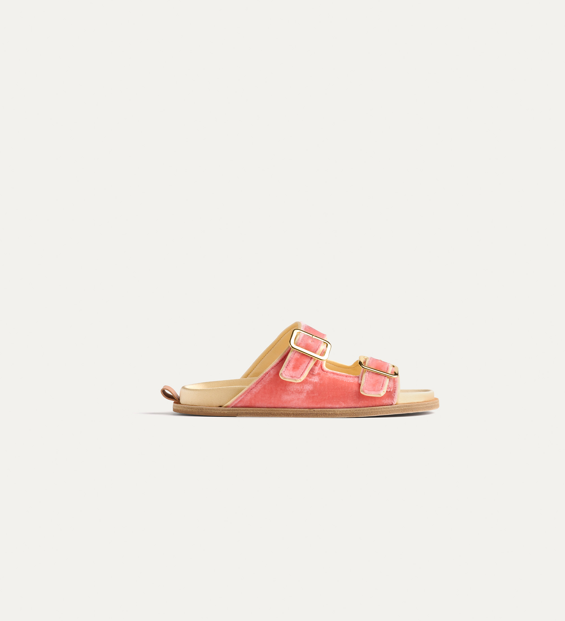 double–buckle sandal in velvet and silk | forte_forte