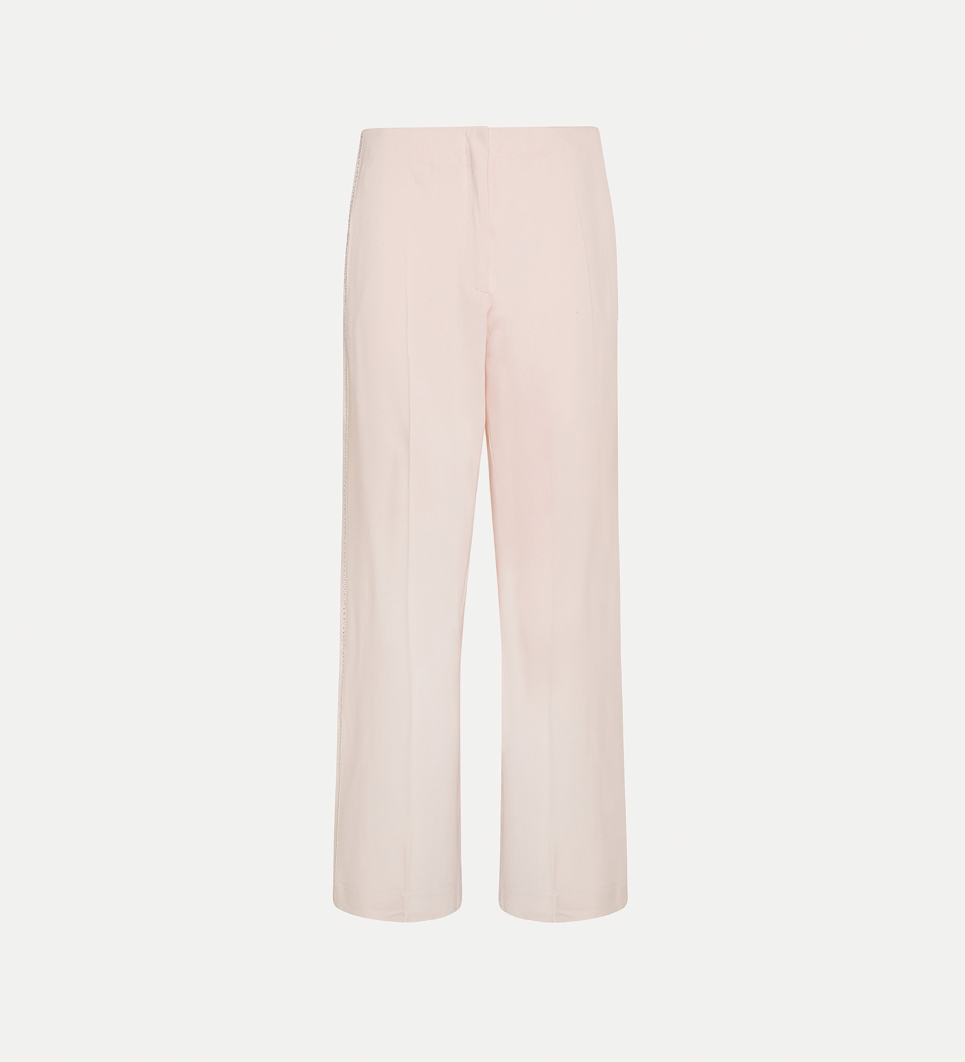 trousers in twill wool and viscose with crystal detailing | forte_forte