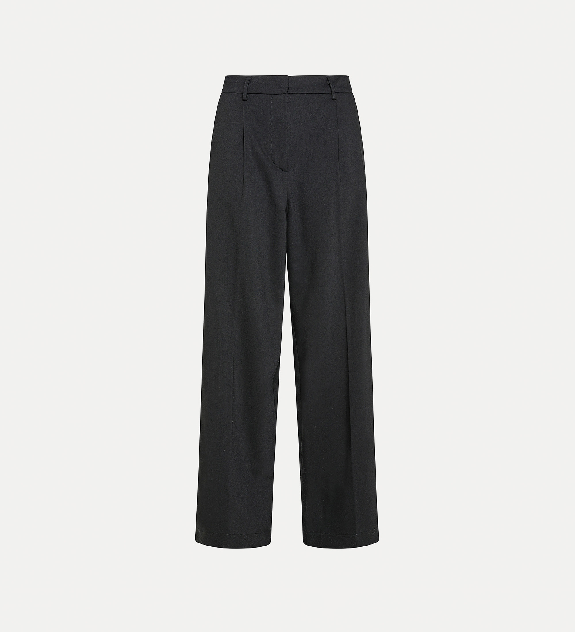 high–rise trousers in twill–patterned wool and viscose | forte_forte