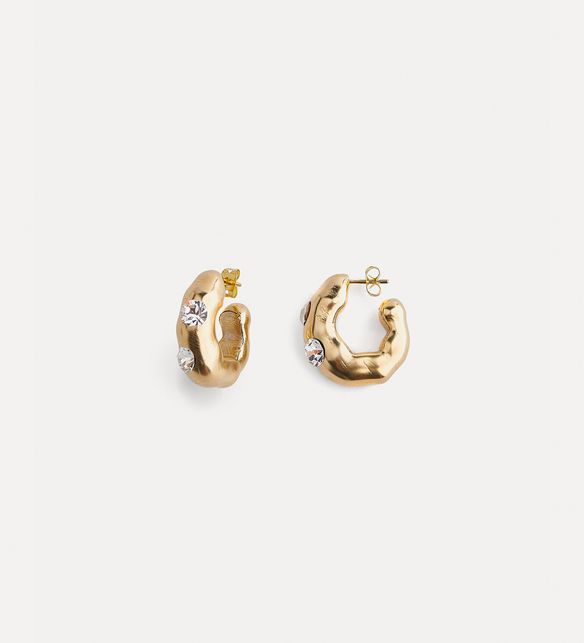 18k–gold–plated sculpture earrings with diamanté detail | forte_forte