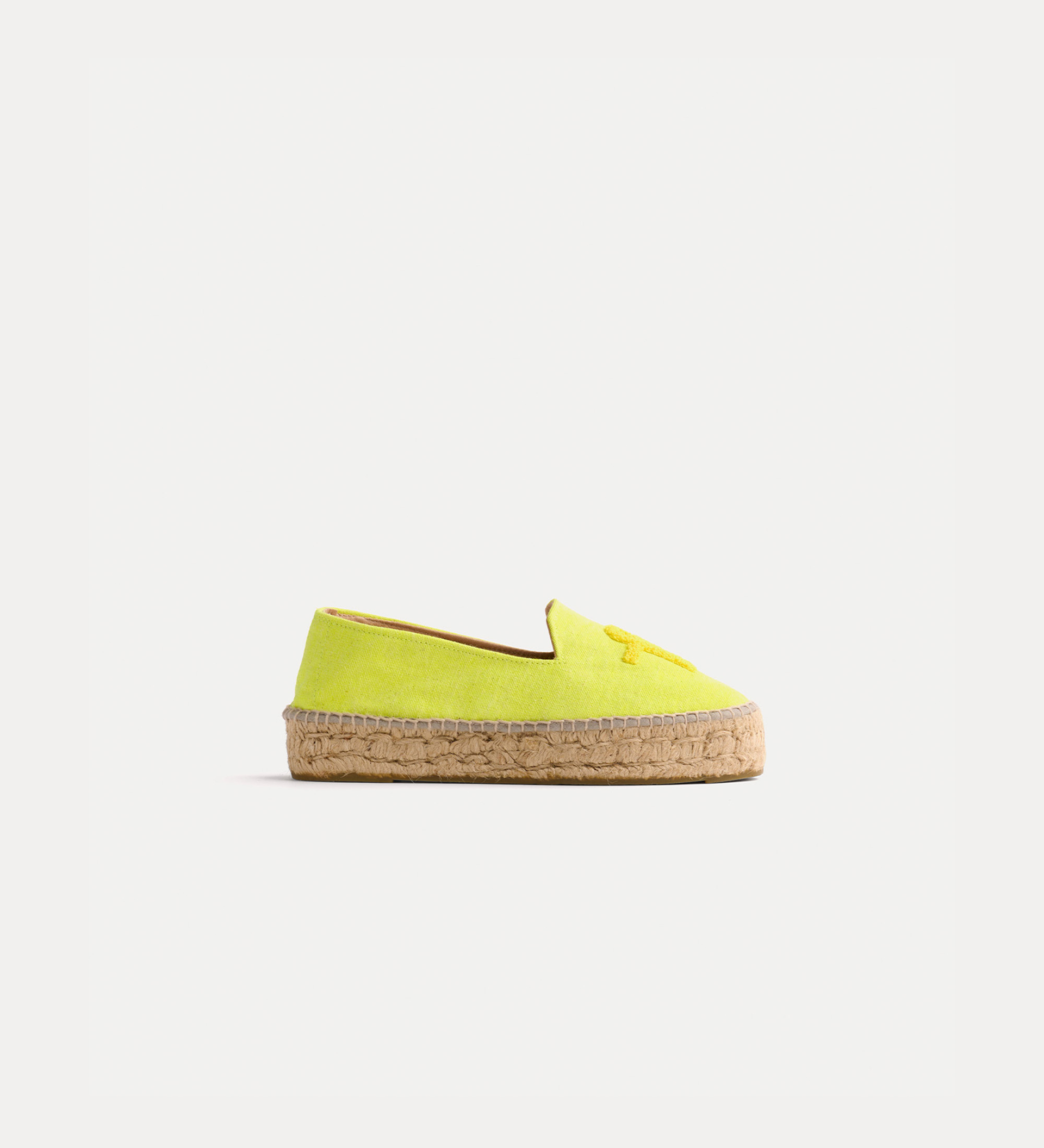 espadrille–style loafer in canvas with logo in punch–needle stitch | forte_forte