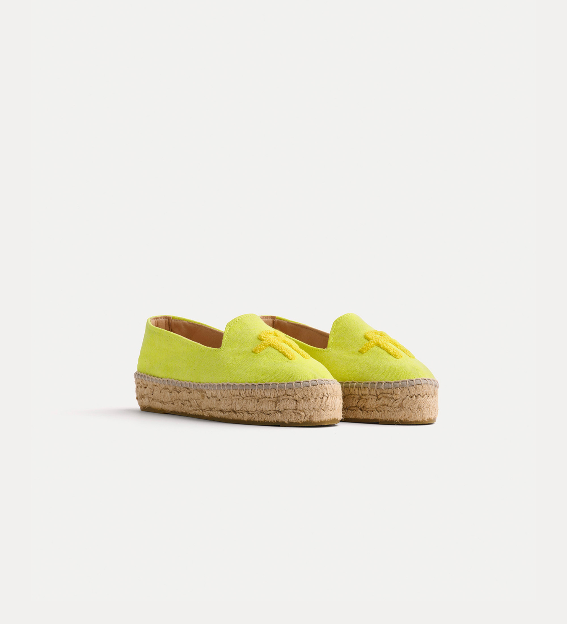 espadrille–style loafer in canvas with logo in punch–needle stitch | forte_forte