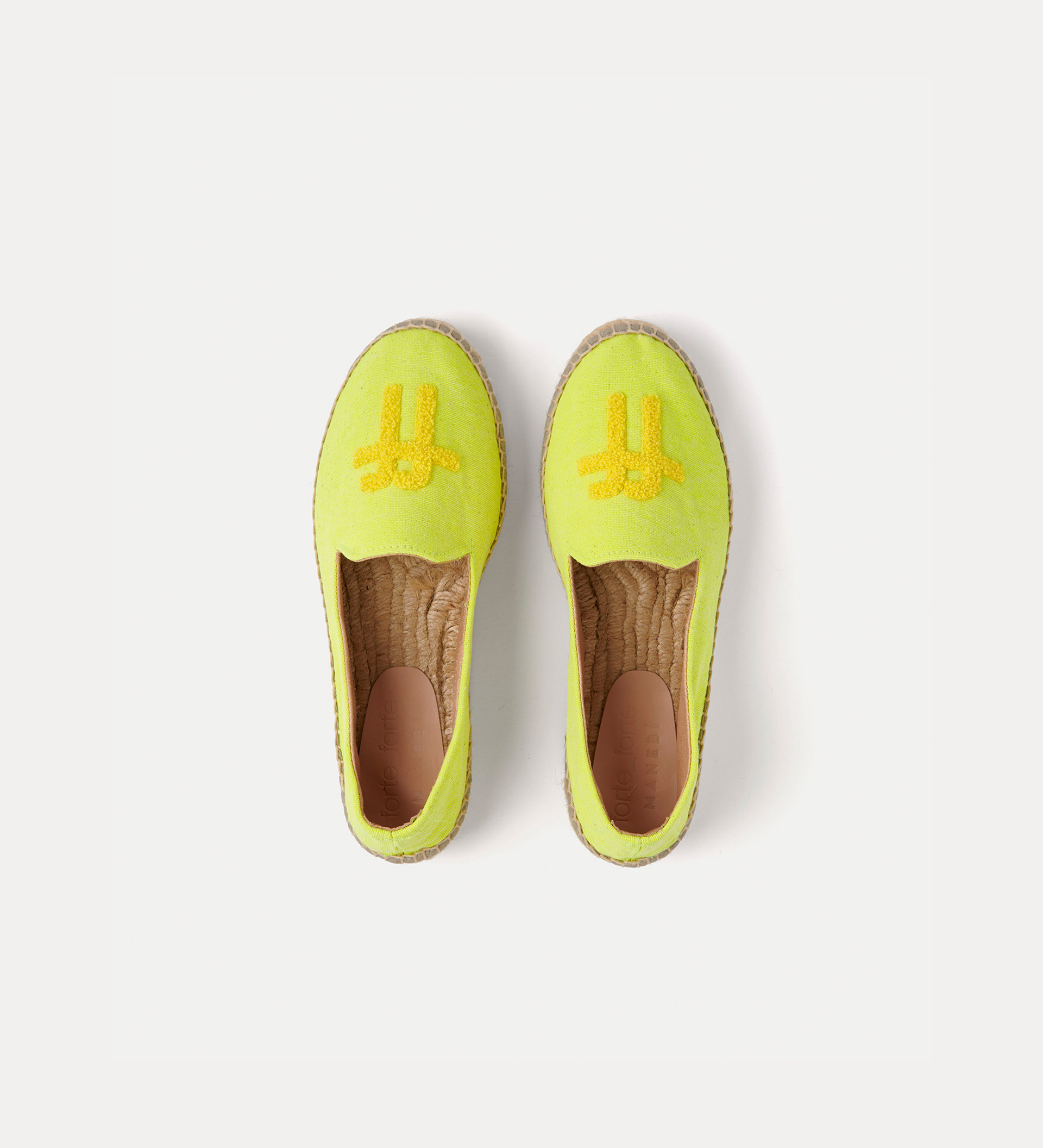 espadrille–style loafer in canvas with logo in punch–needle stitch | forte_forte