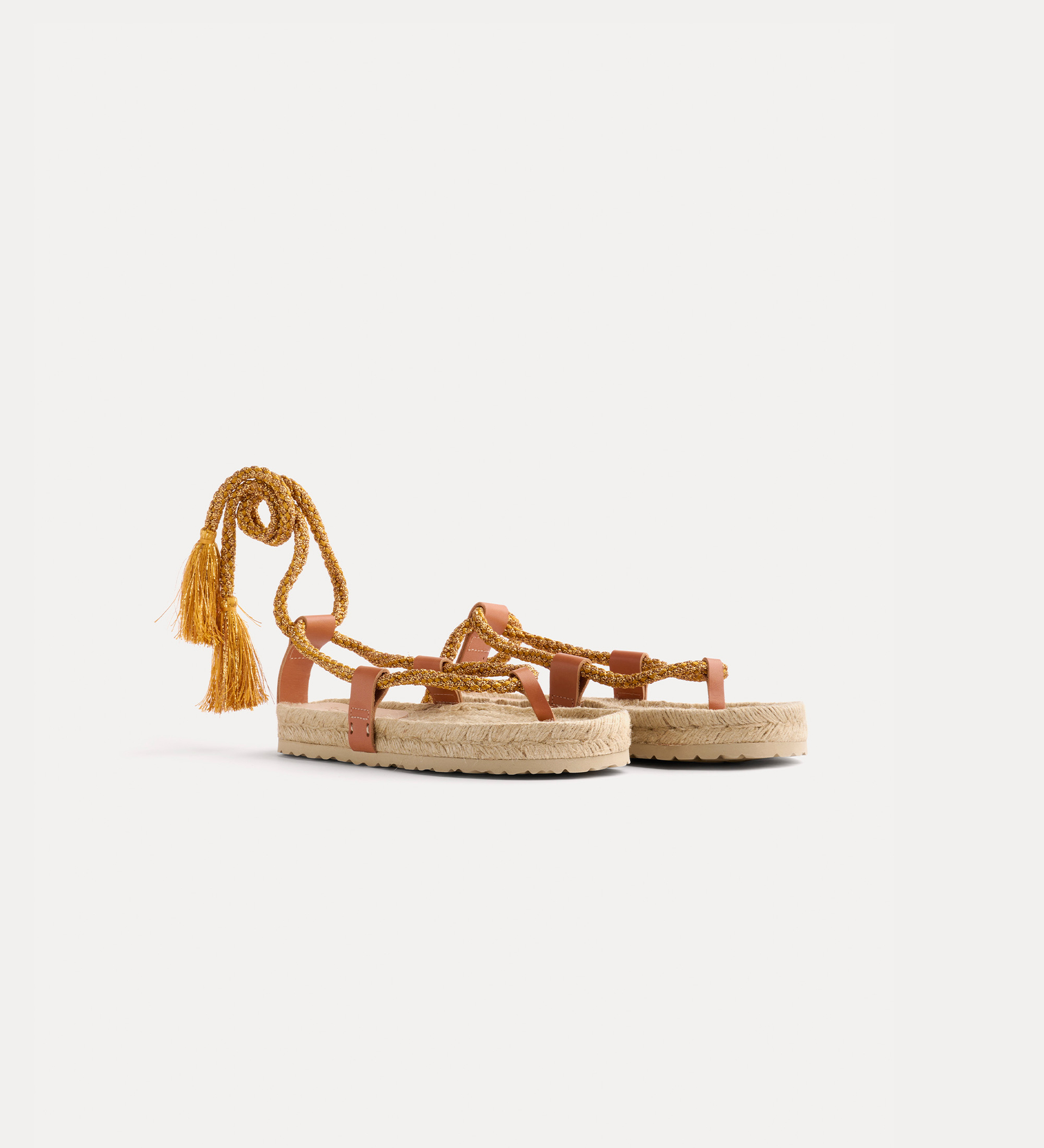 sandalo infradito con laccio in corda e lurex | forte_forte