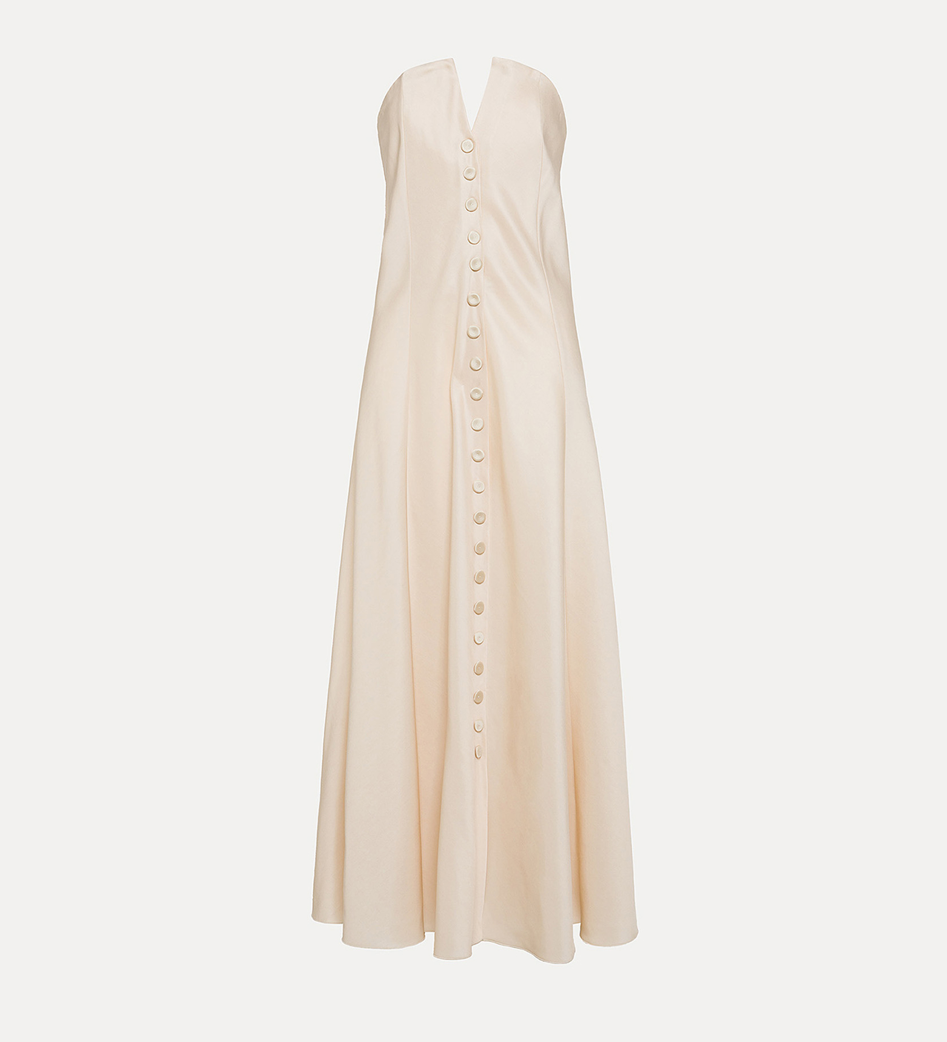 couture–style bustier dress in wool and viscose faille | forte_forte
