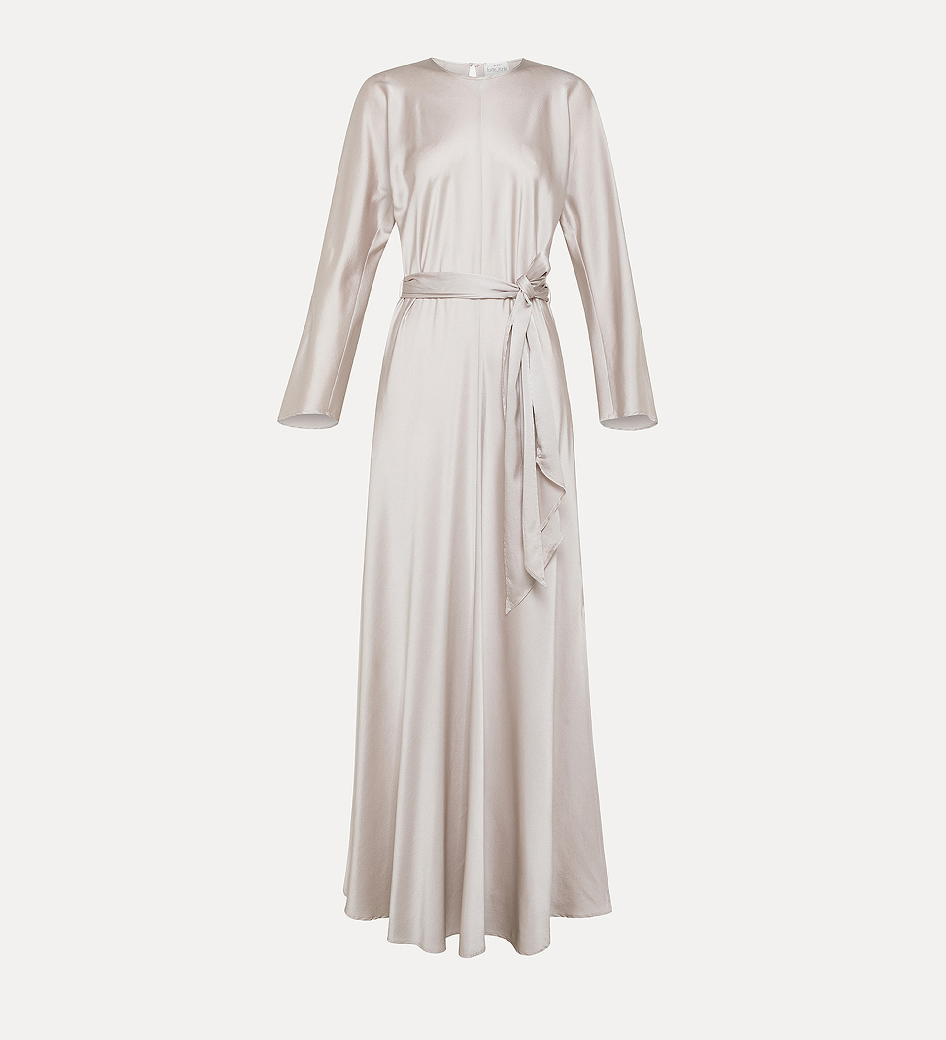 dress with sash in stretch silk satin | forte_forte