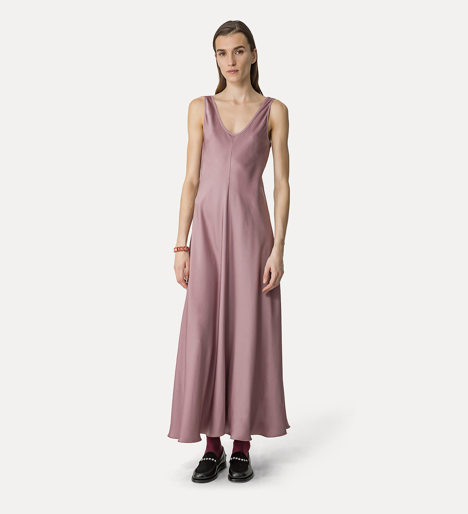 abito svasato in envers satin | forte_forte