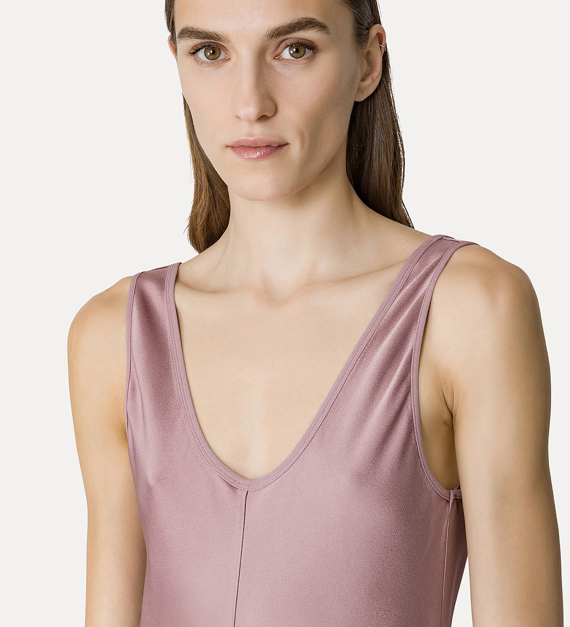 abito svasato in envers satin | forte_forte
