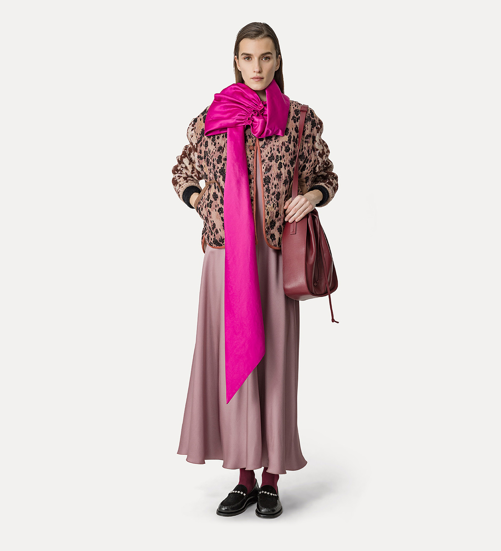 abito svasato in envers satin | forte_forte