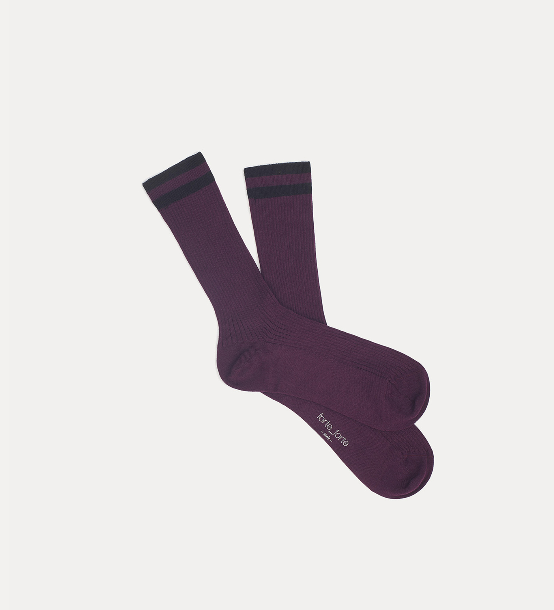 cotton socks with striped detailing | forte_forte