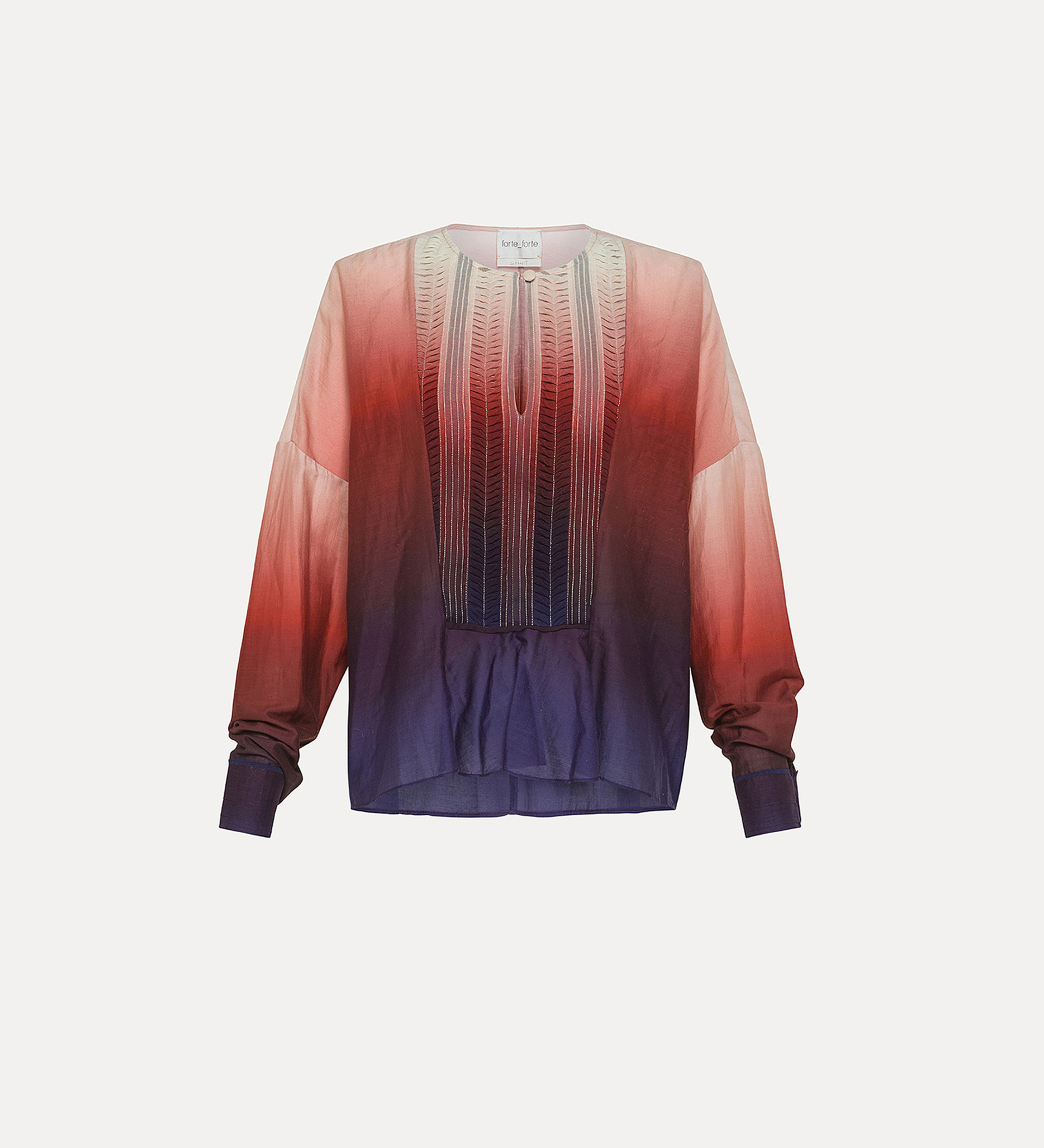 dégradé voile shirt with an origami georgette front panel | forte_forte