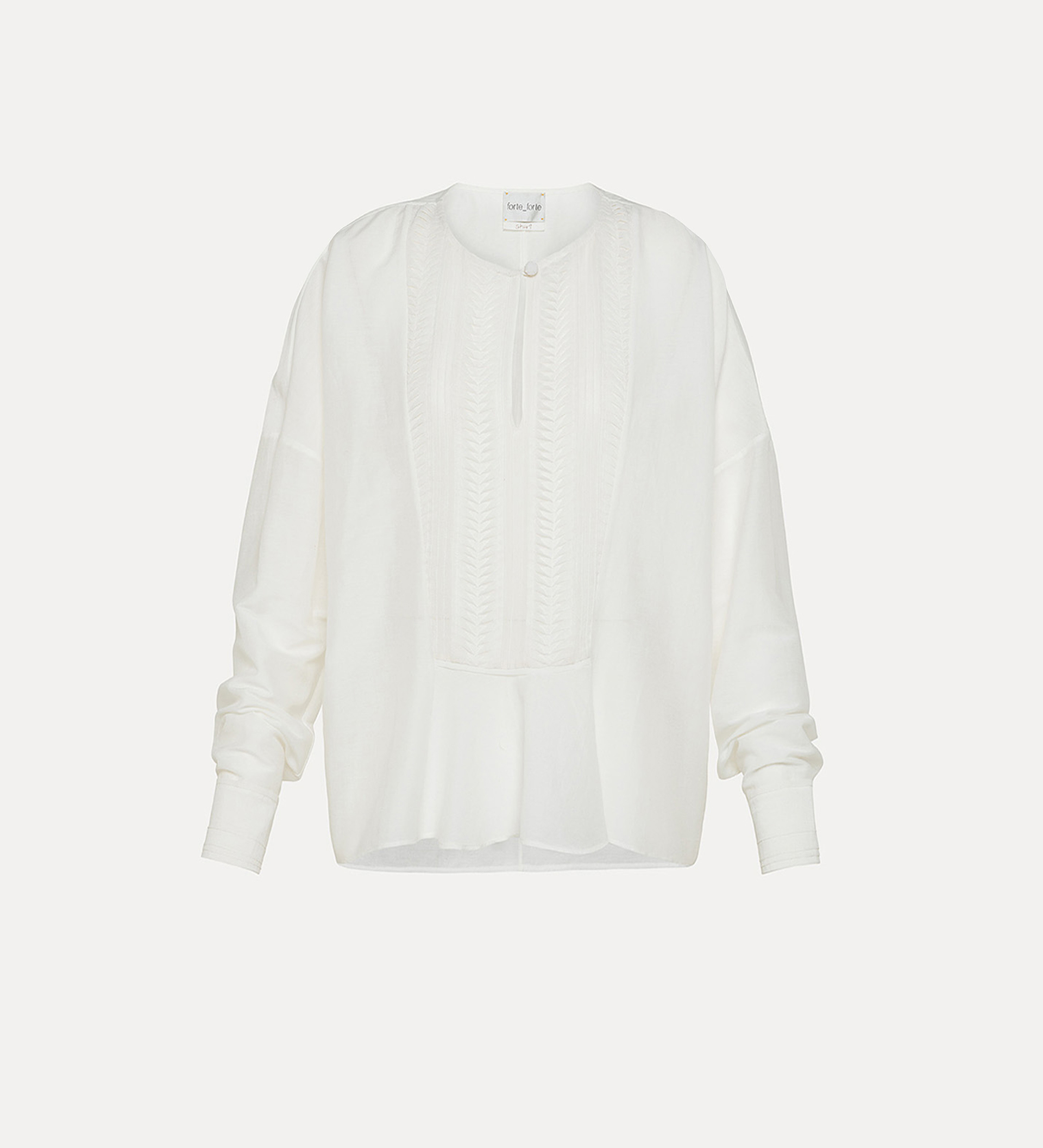 camicia in voile con plastron origami | forte_forte
