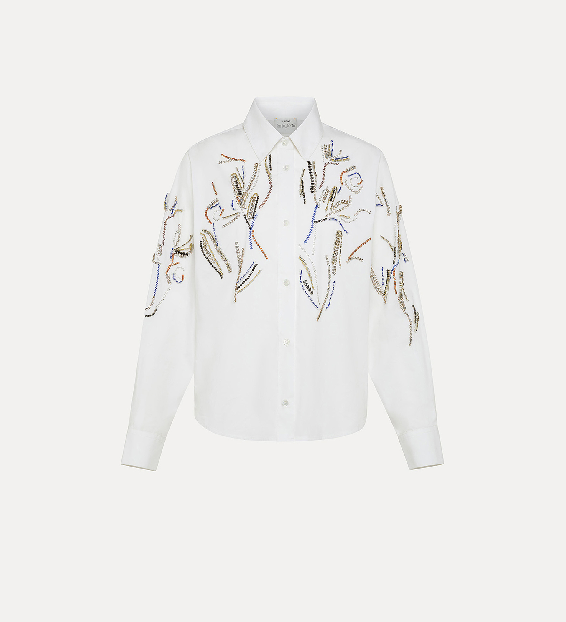 camicia in popeline di cotone "crystal rose" | forte_forte