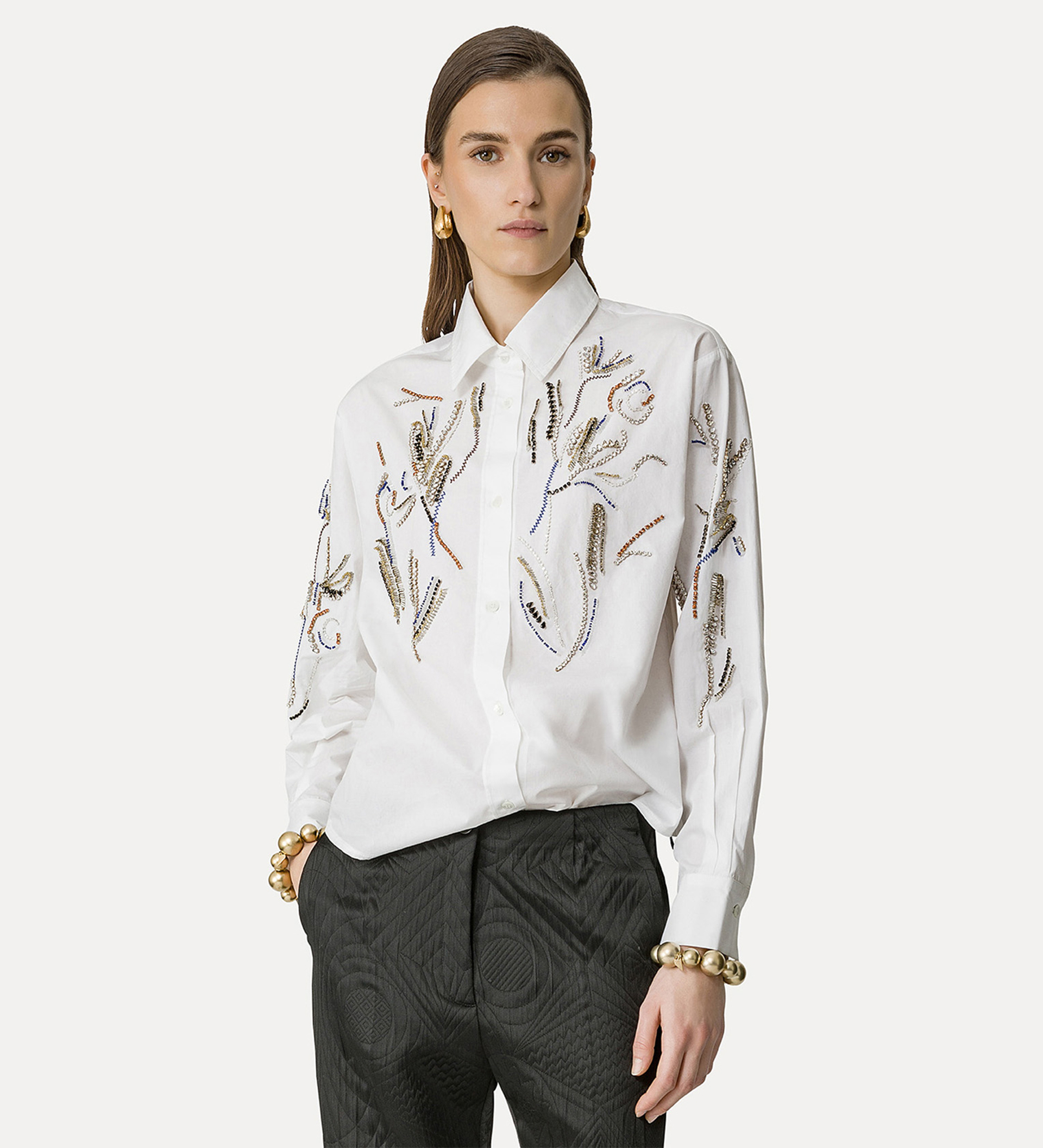 camicia in popeline di cotone "crystal rose" | forte_forte