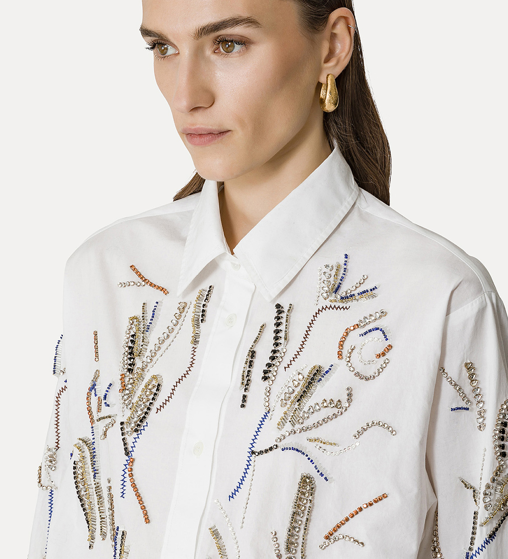 camicia in popeline di cotone "crystal rose" | forte_forte