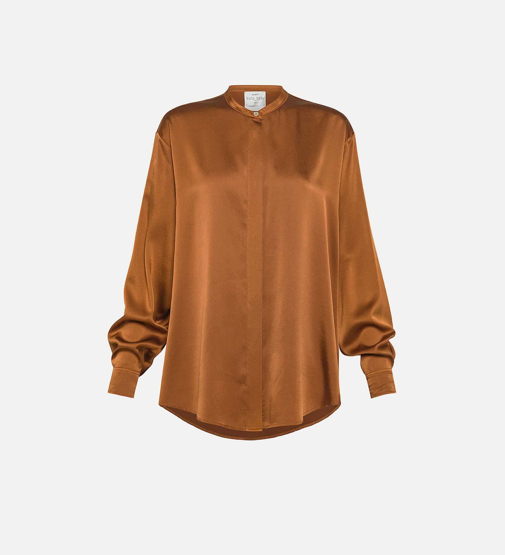 oversized shirt in stretch silk satin | forte_forte