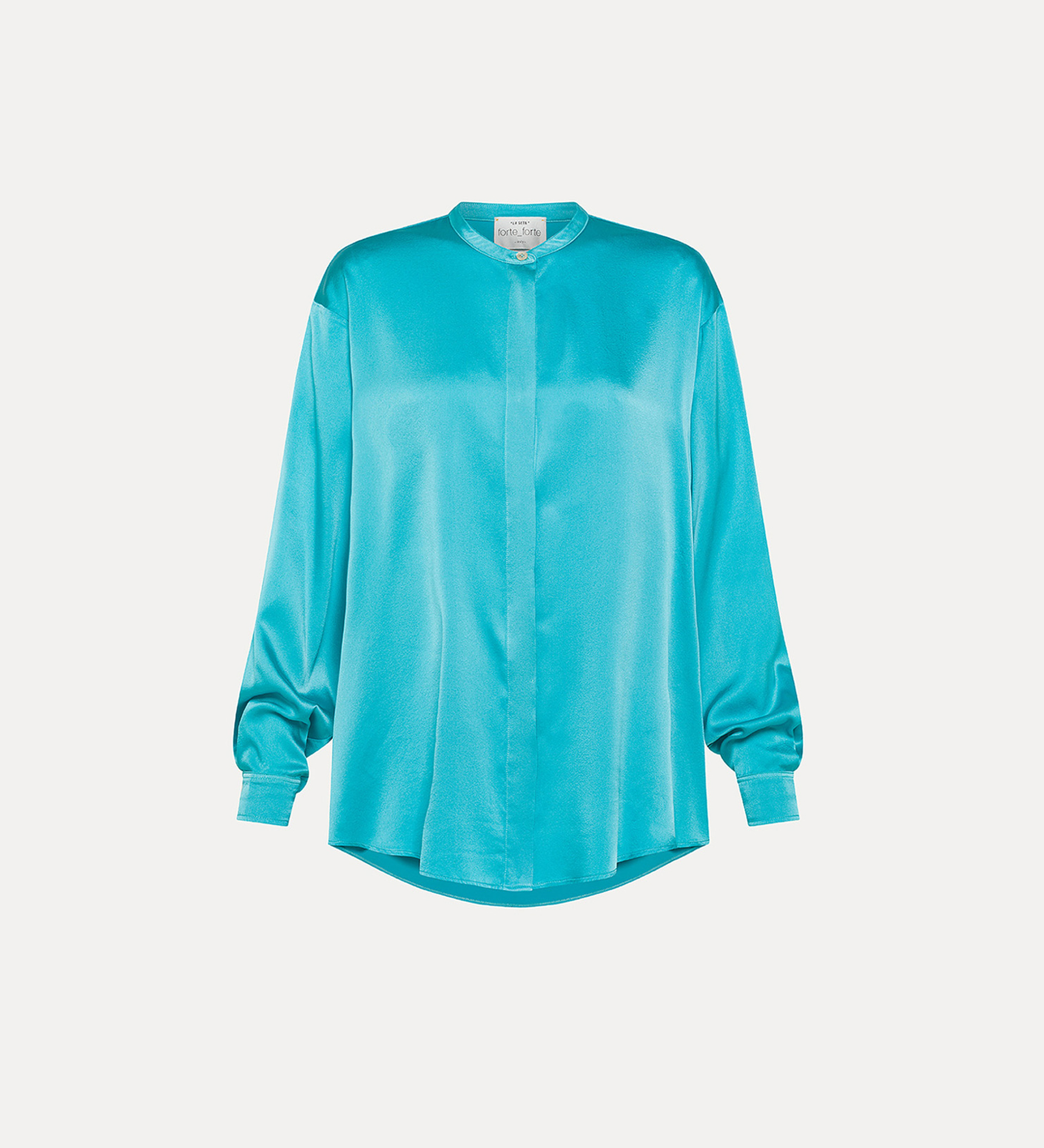 oversized shirt in stretch silk satin | forte_forte