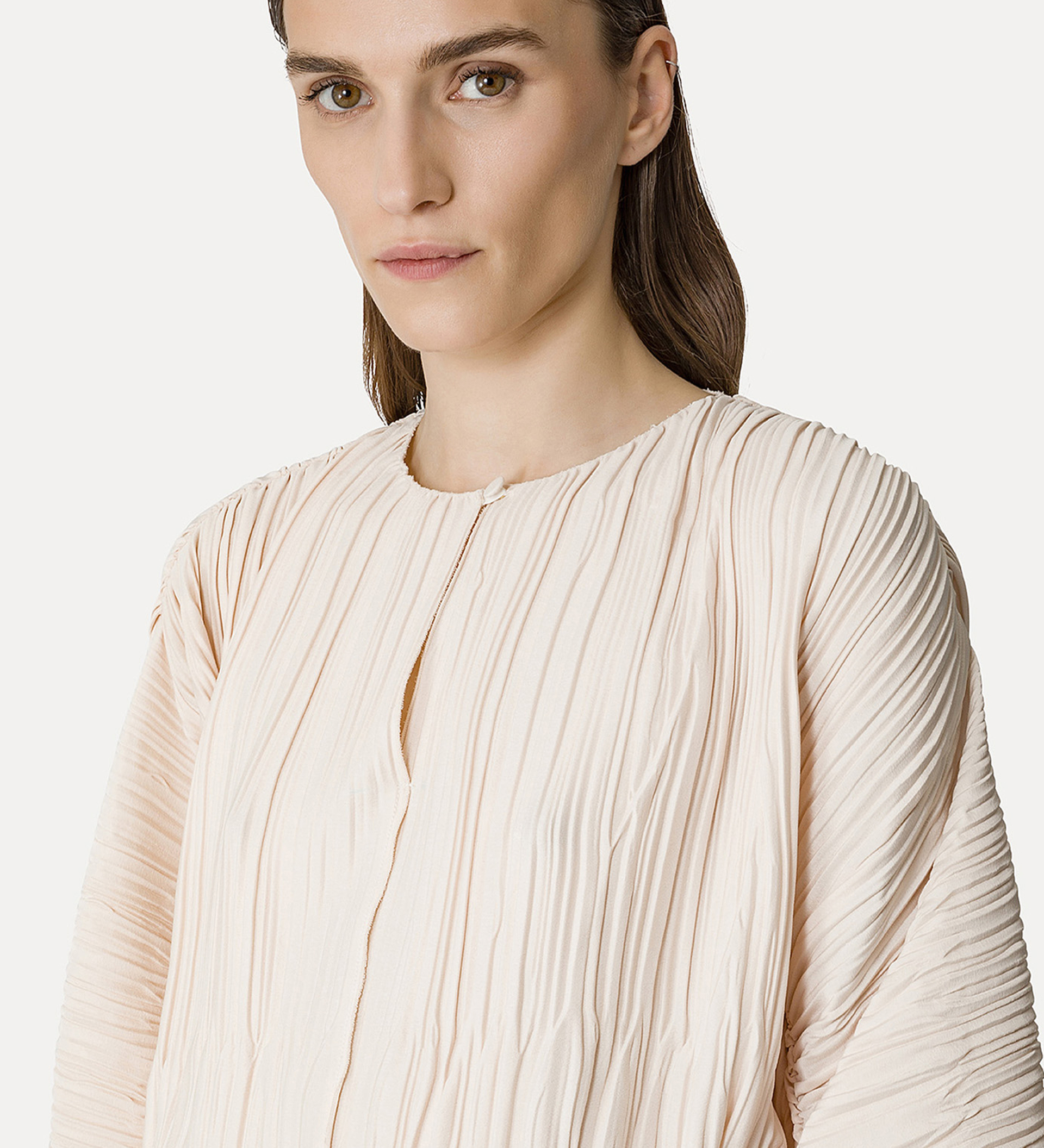 long–sleeve top in pleated crêpe | forte_forte