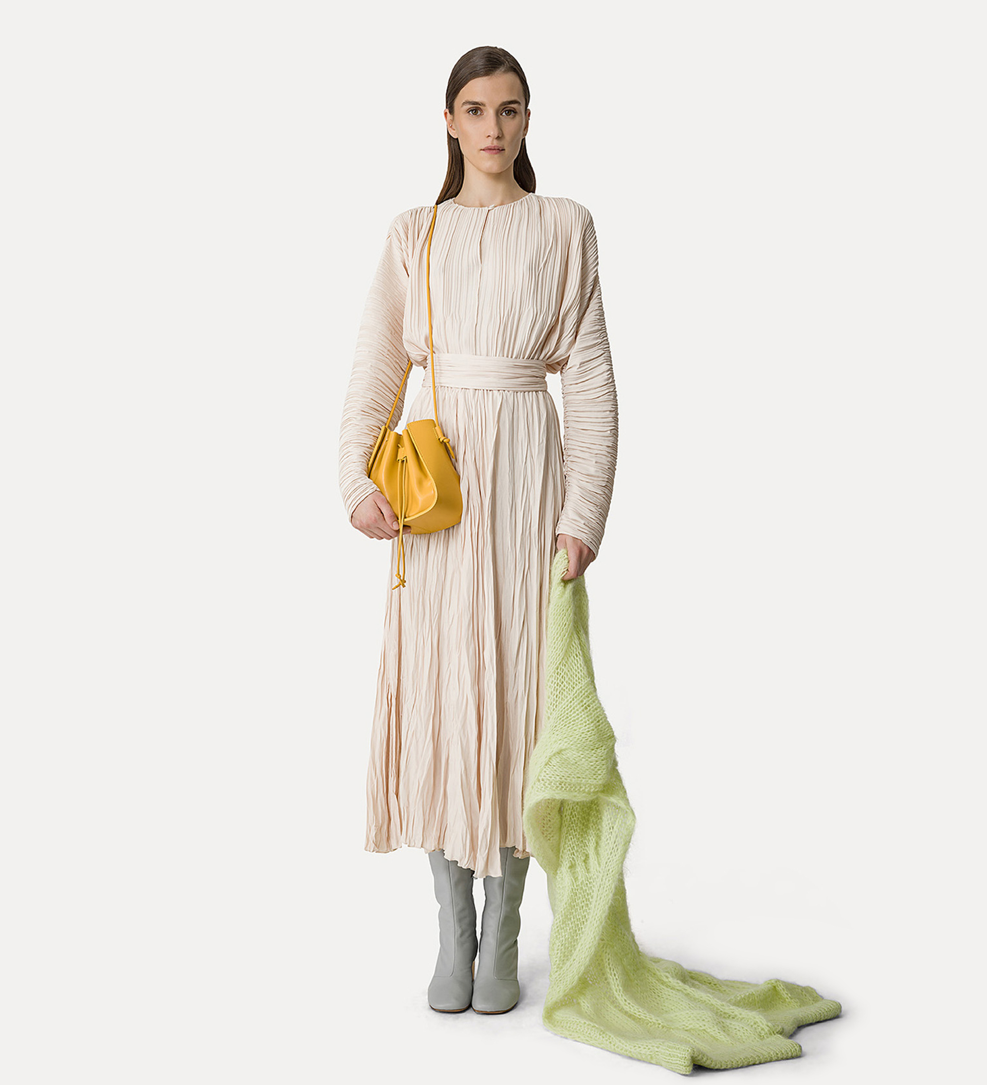 long–sleeve top in pleated crêpe | forte_forte