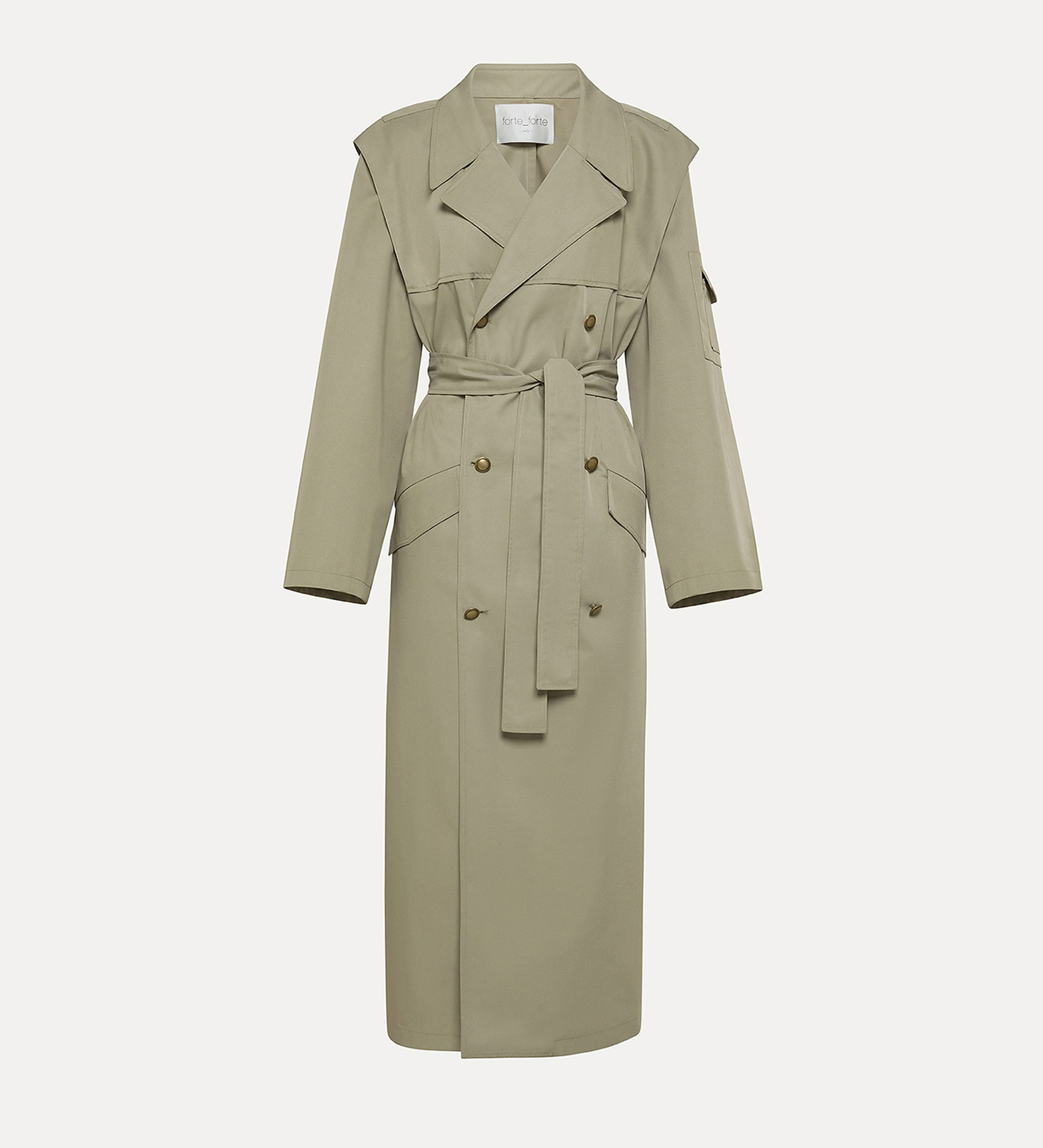 trench coat in hi–tech twill | forte_forte