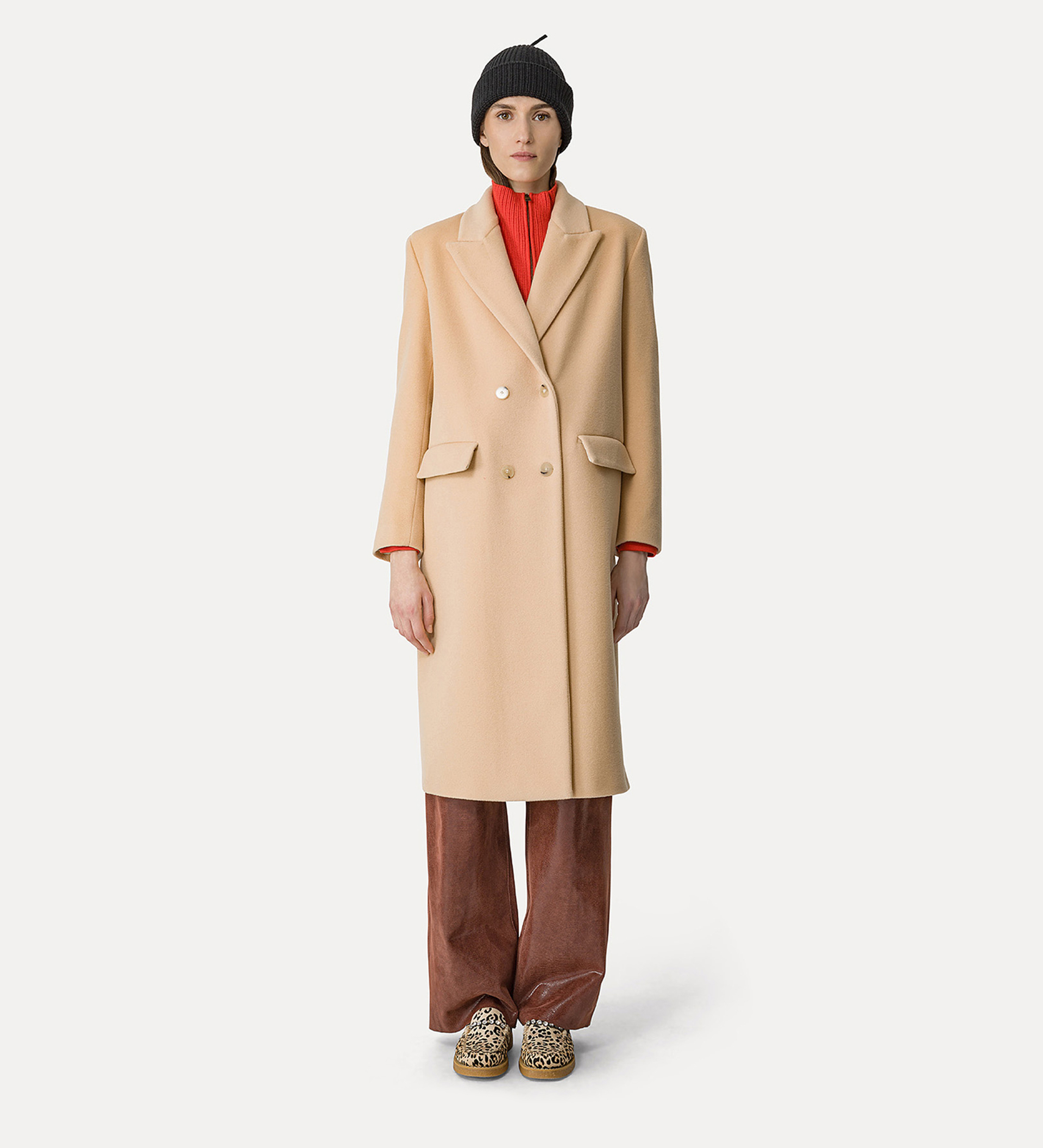 cappotto in panno velour di misto cashmere | forte_forte