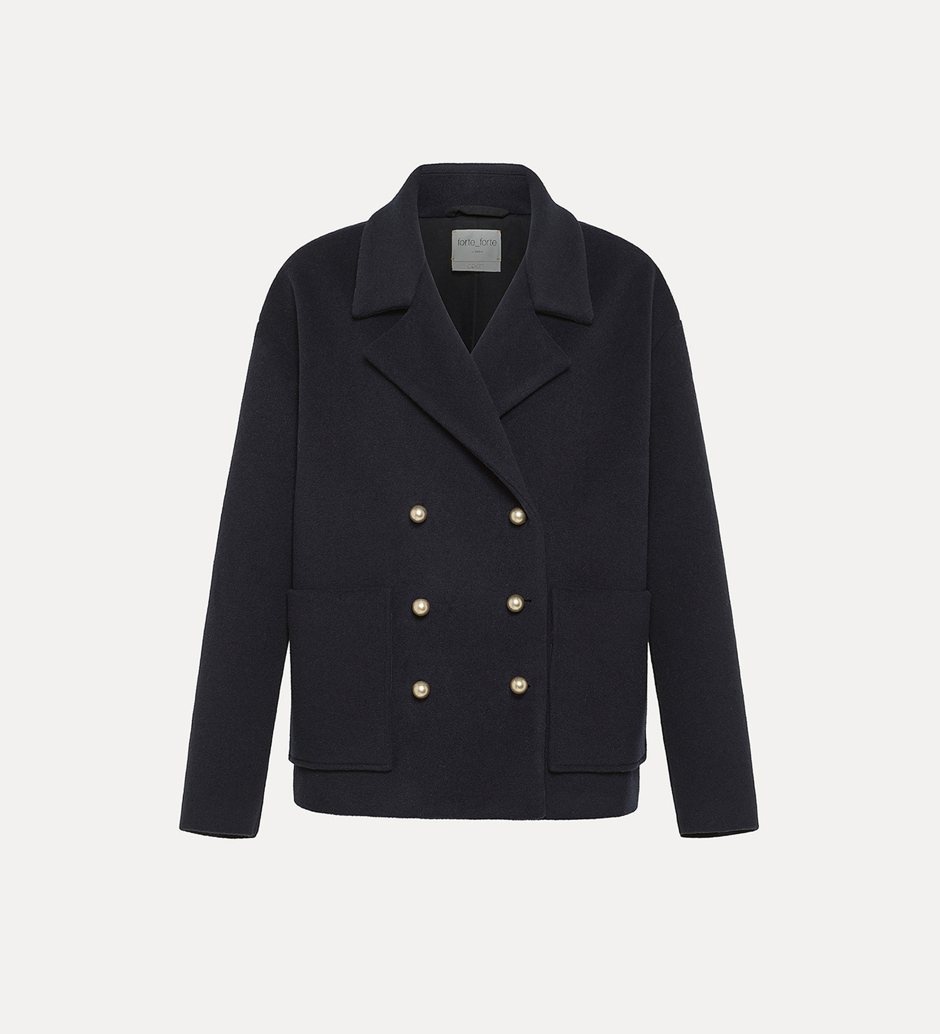 peacoat in a cashmere–velour blend | forte_forte