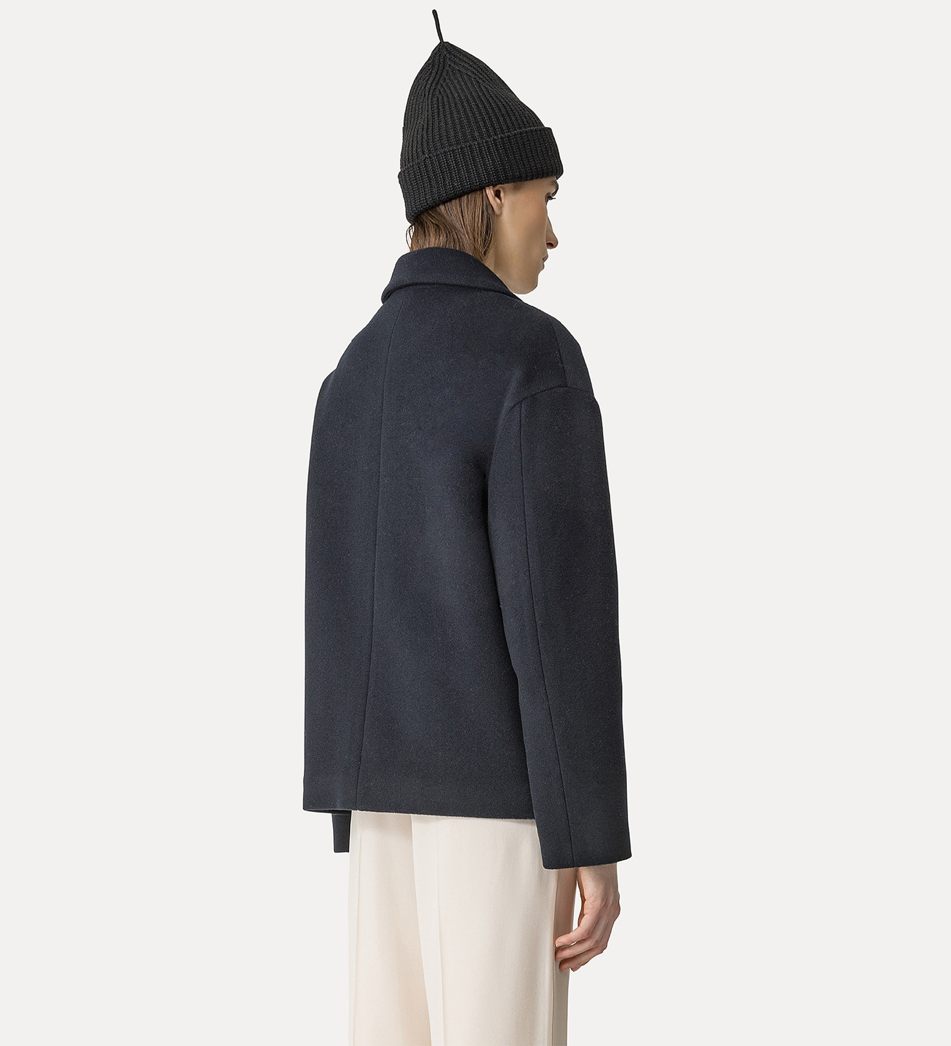 peacoat in a cashmere–velour blend | forte_forte