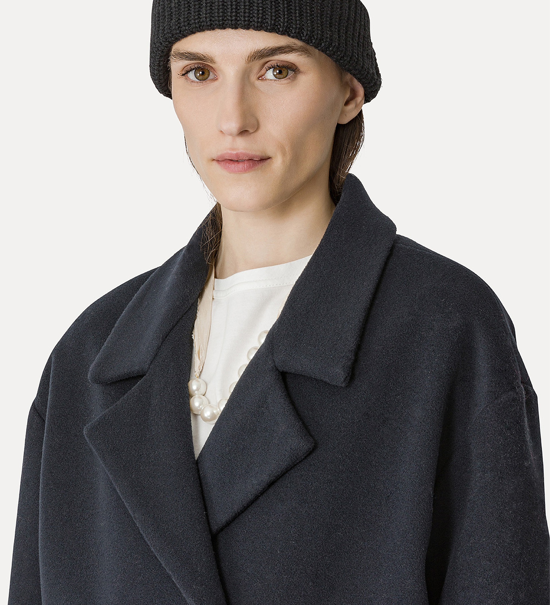 peacoat in a cashmere–velour blend | forte_forte
