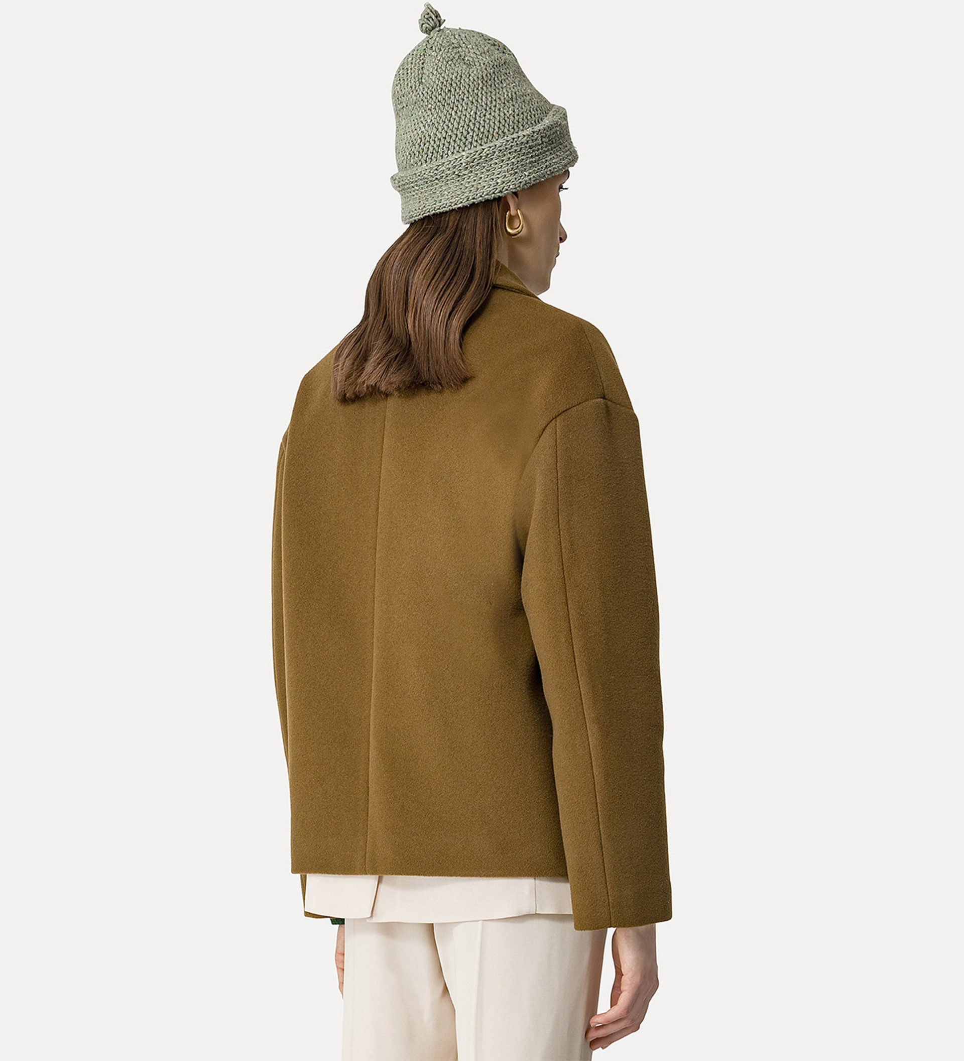 peacoat in a cashmere–velour blend | forte_forte