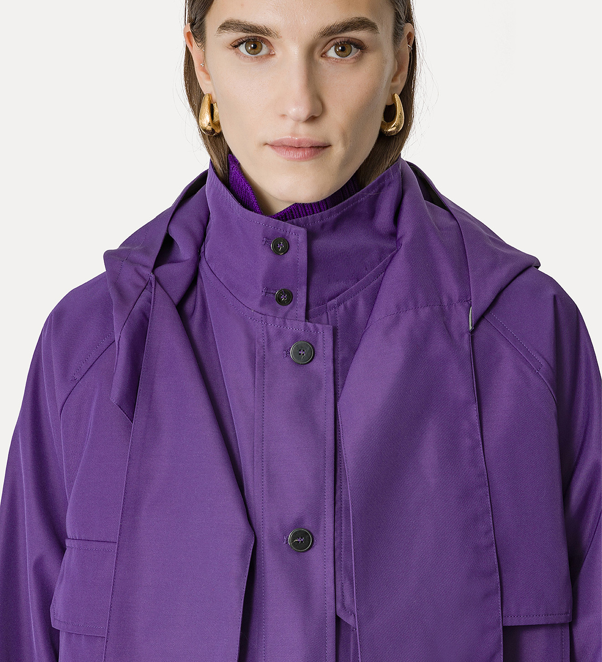 caban con cappuccio staccabile tech twill | forte_forte