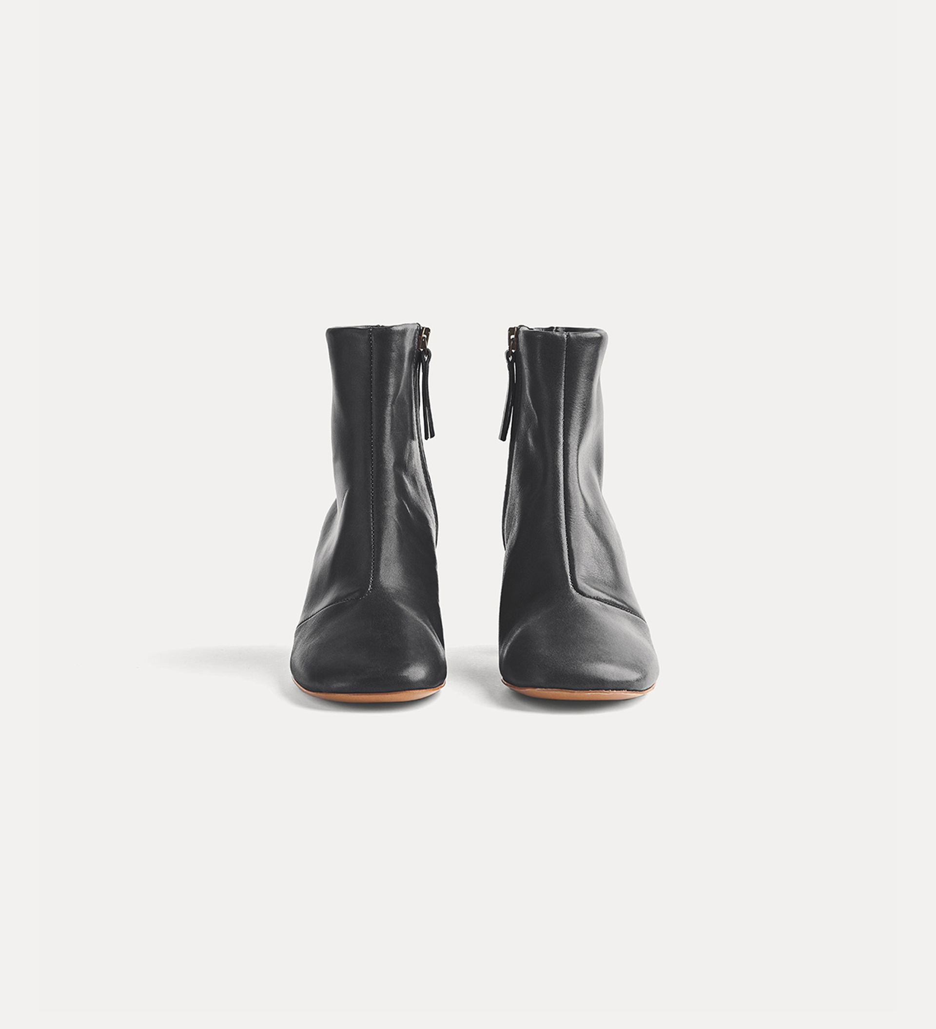 chic nappa ankle boot set on a golden heel | forte_forte