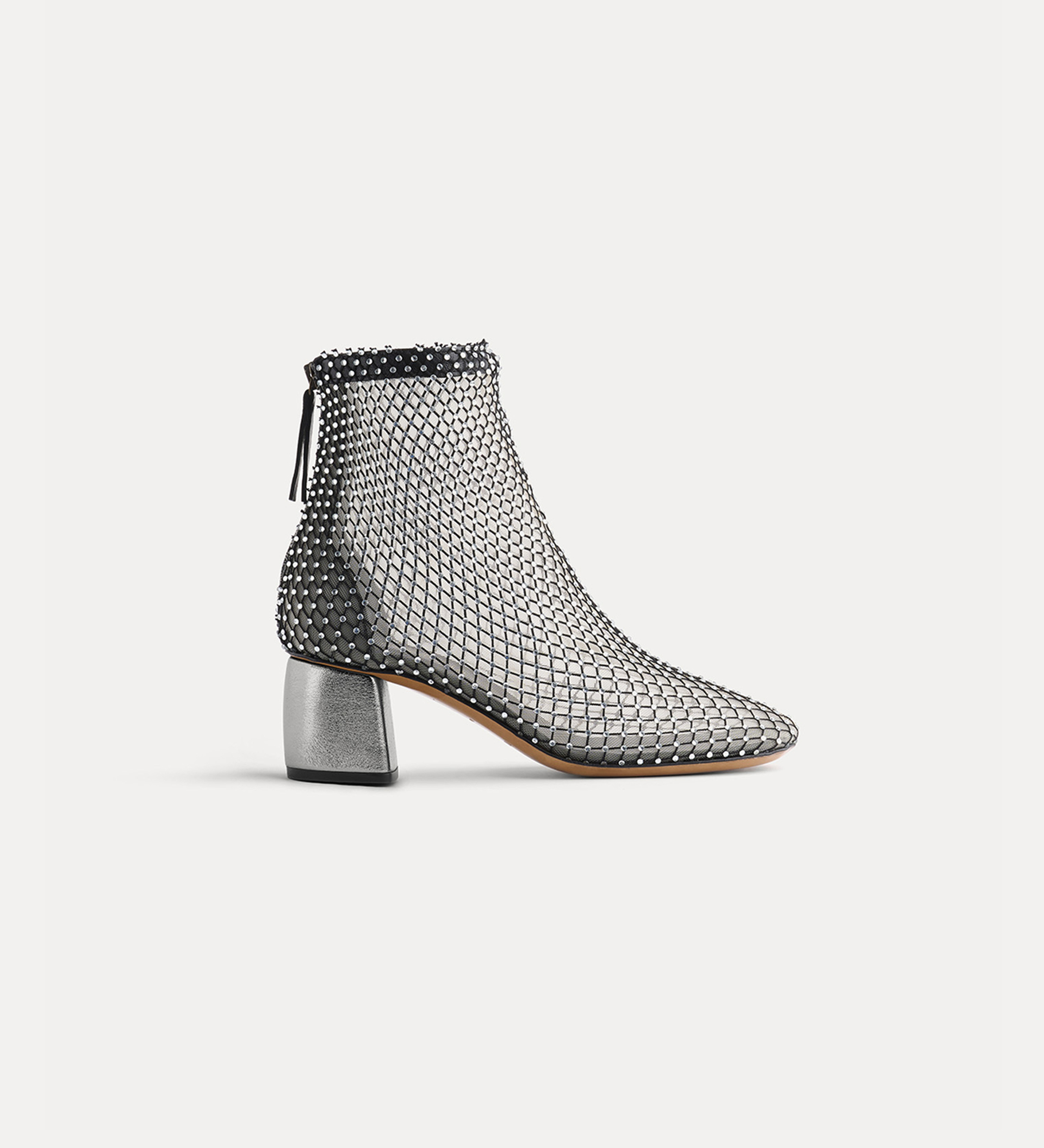 chic mesh ankle boot with diamanté detailing | forte_forte