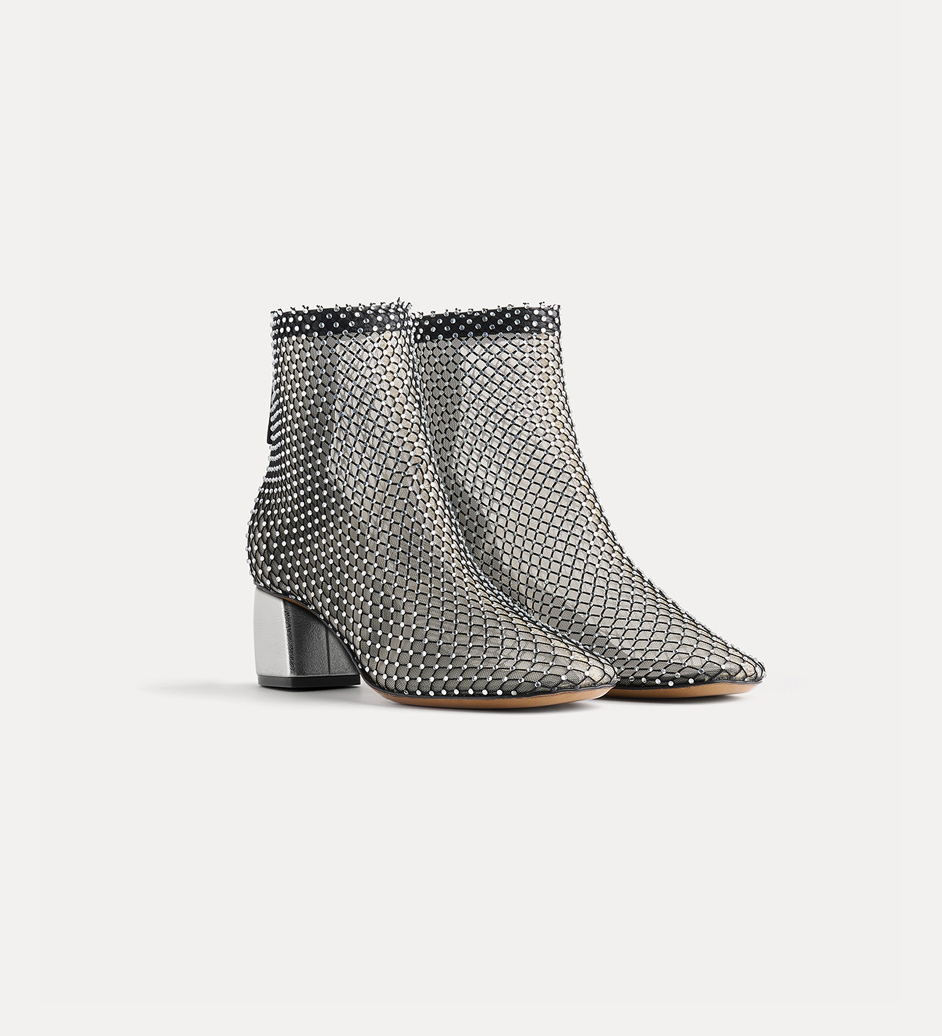 chic mesh ankle boot with diamanté detailing | forte_forte
