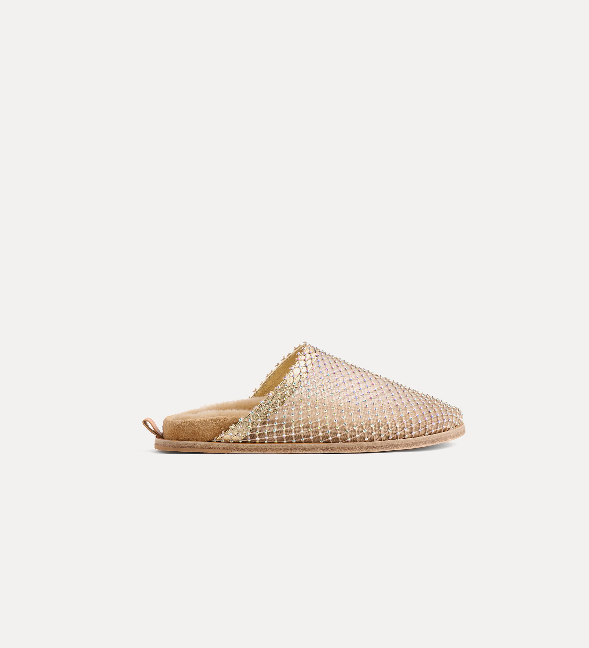 flat mesh mule with diamanté detailing | forte_forte